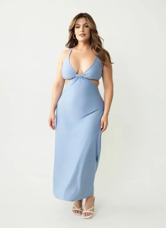 Summer Sky Cut-Out Maxi Dress sold by Rebdolls
