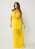 Malia Halter Mesh Ruched Maxi Dress sold by Rebdolls