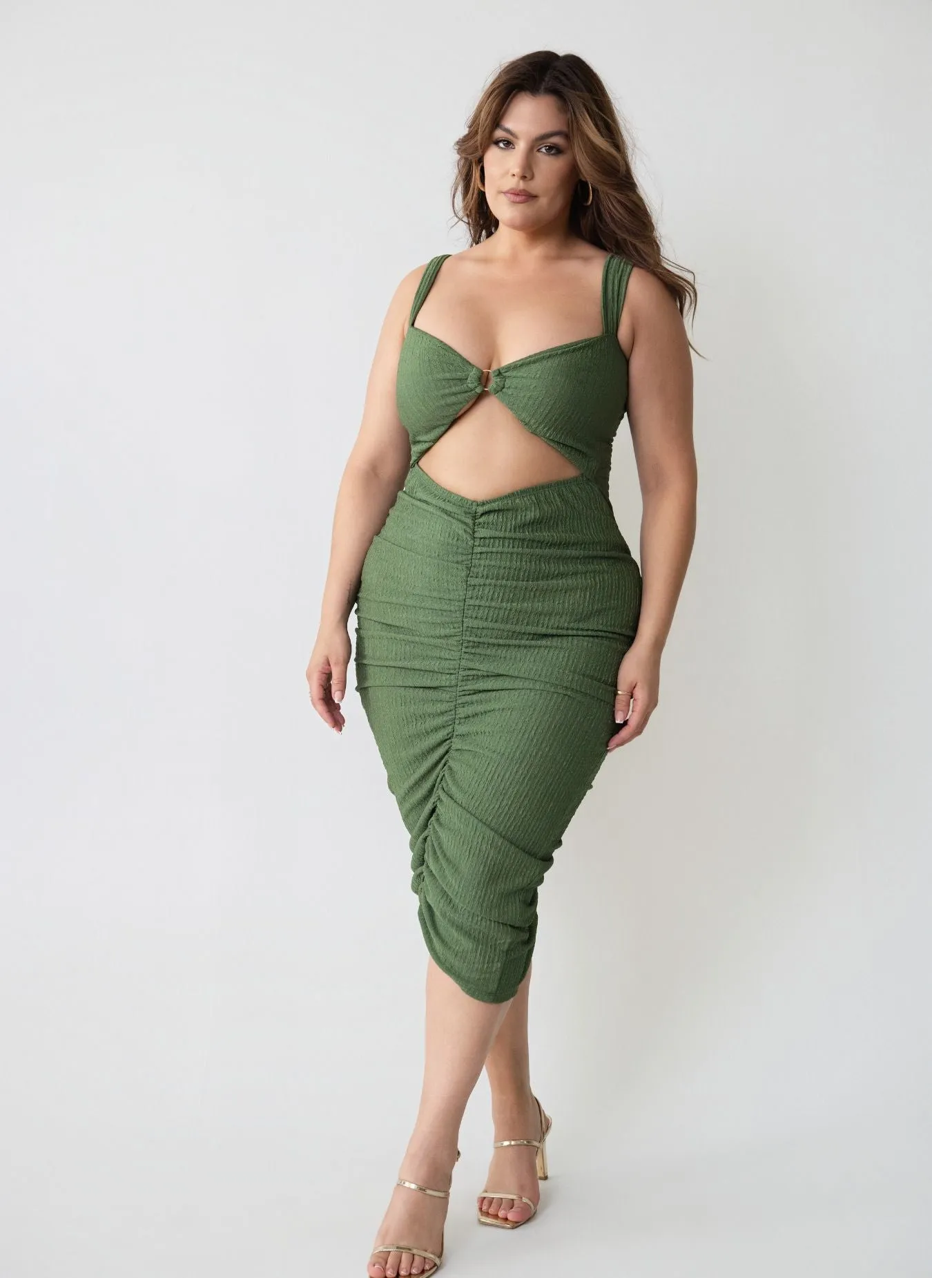 Penelope Ring Detail Ruched Bodycon Dress sold by Rebdolls product image thumbnail 2