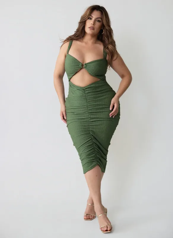 Penelope Ring Detail Ruched Bodycon Dress sold by Rebdolls