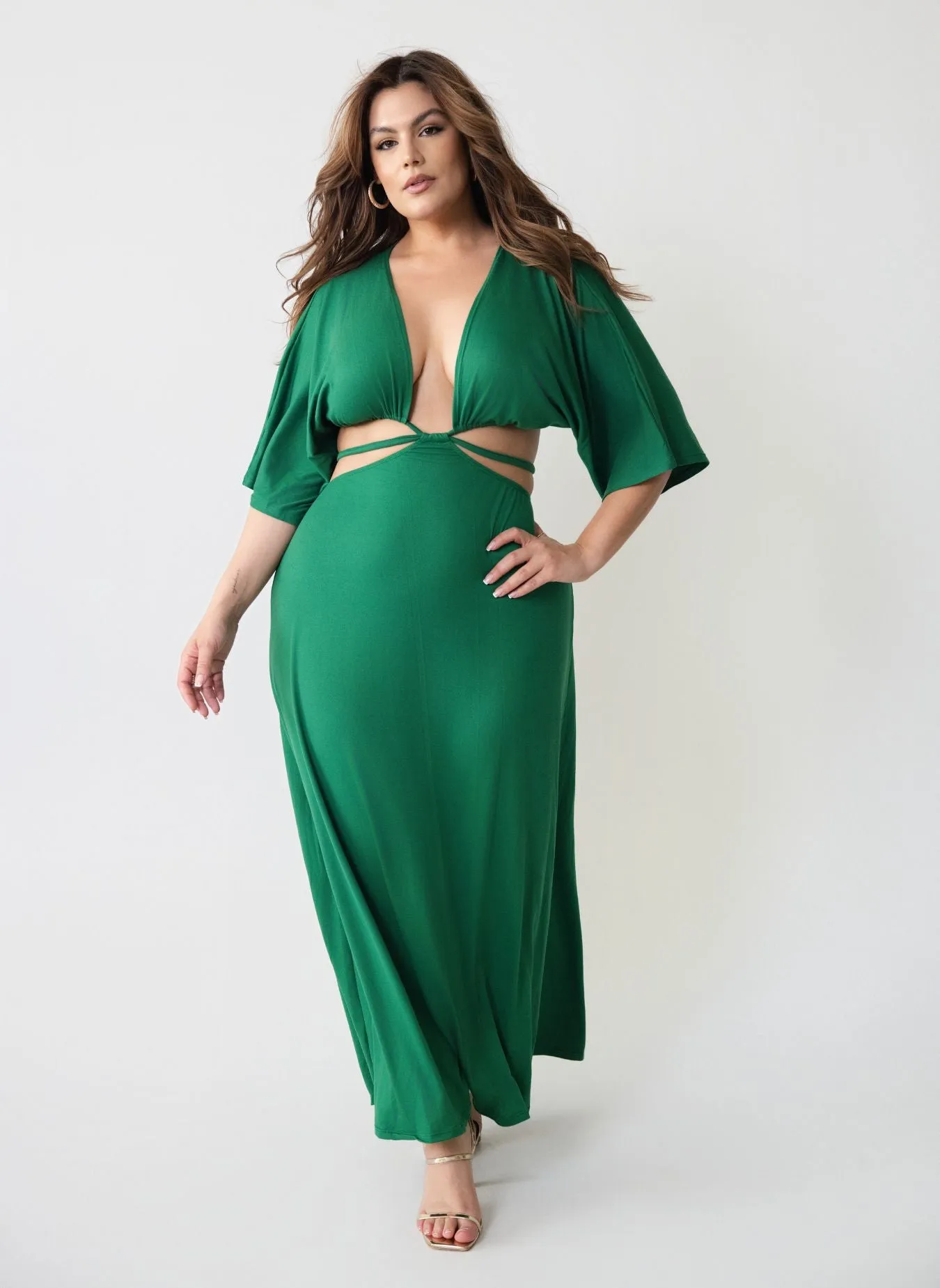 Renata Plunge Neckline Maxi Dress sold by Rebdolls product image thumbnail 2