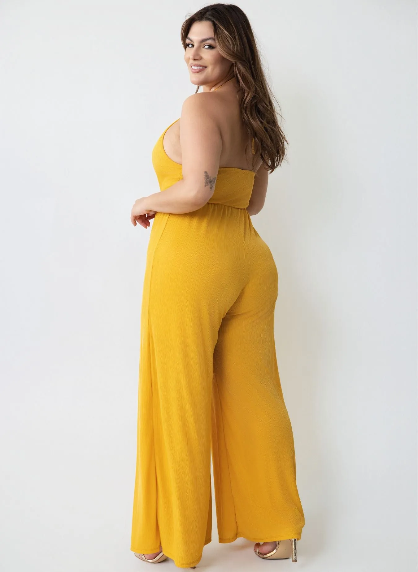 Sophy Halter Slinky Wide Leg Jumpsuit sold by Rebdolls product image thumbnail 5