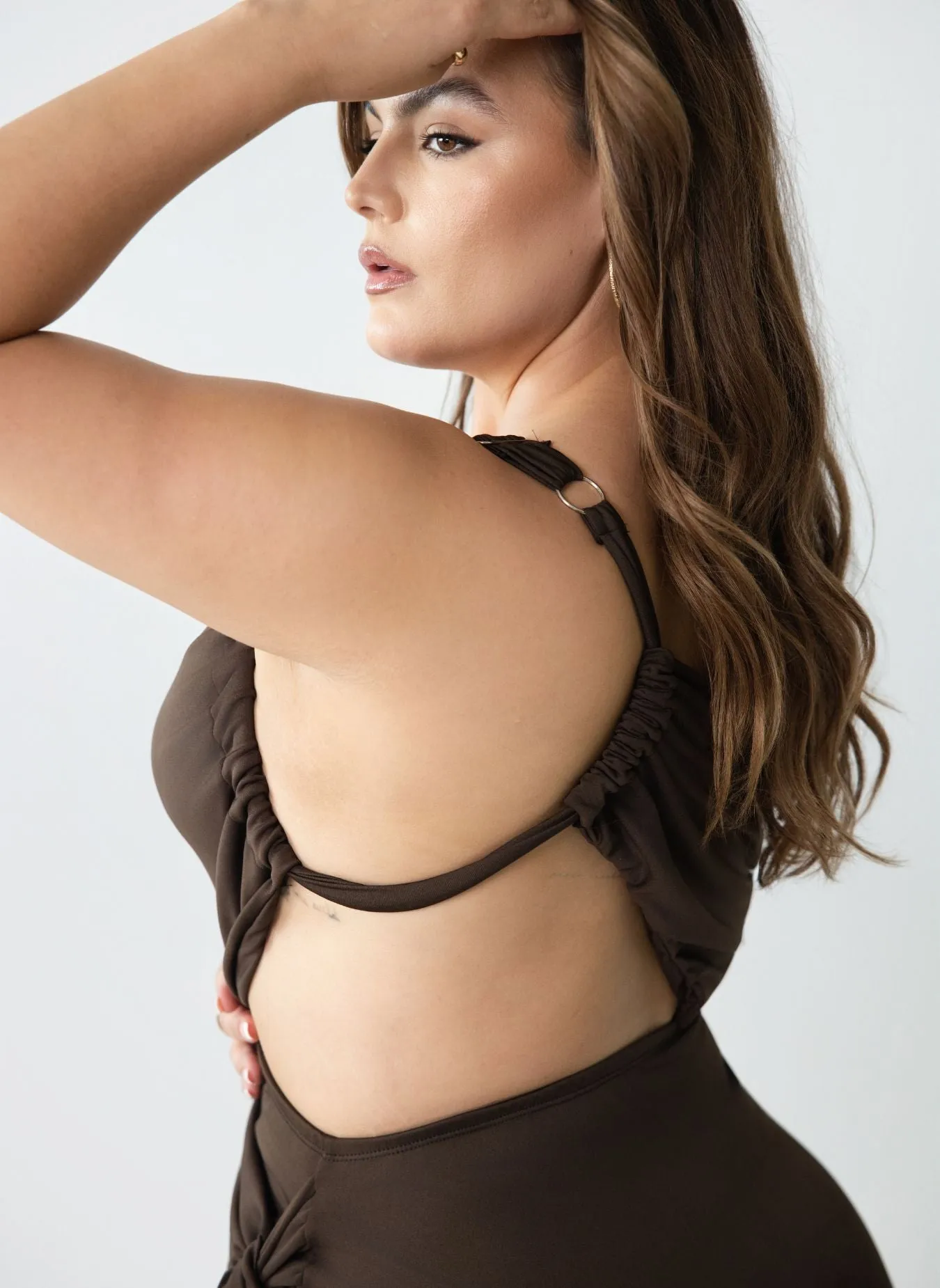 Kris Asymmetrical Ruched Maxi Dress sold by Rebdolls product image thumbnail 5