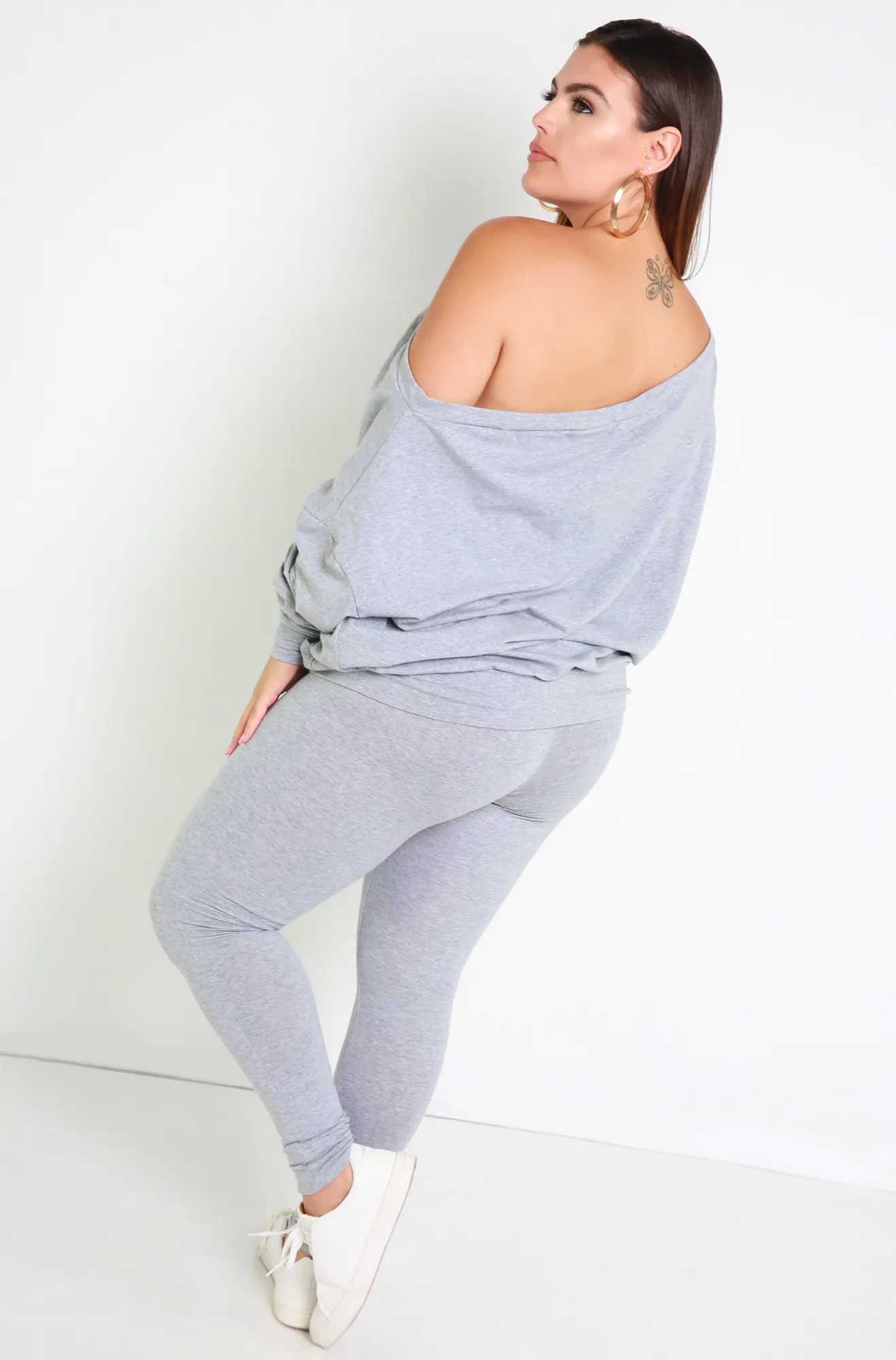 Reassurance Over The Shoulder Sweater & Legging Set - Gray sold by Rebdolls product image thumbnail 4