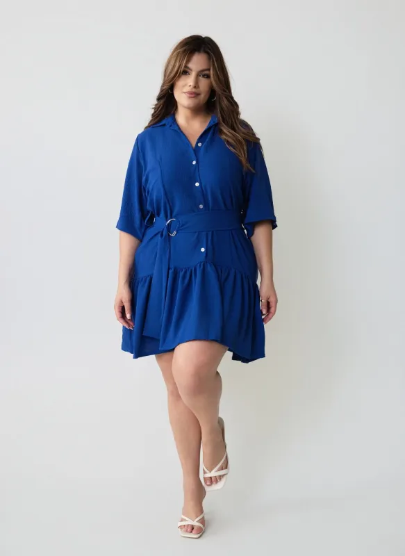 June Flutter Hem A-Line Mini Dress sold by Rebdolls