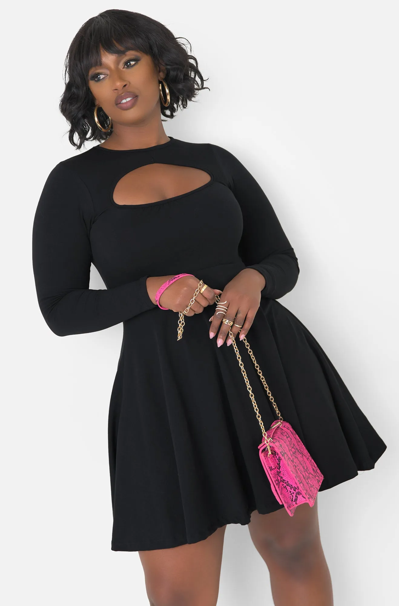 Sweetheart Long Sleeve Skater Mini Dress sold by Rebdolls