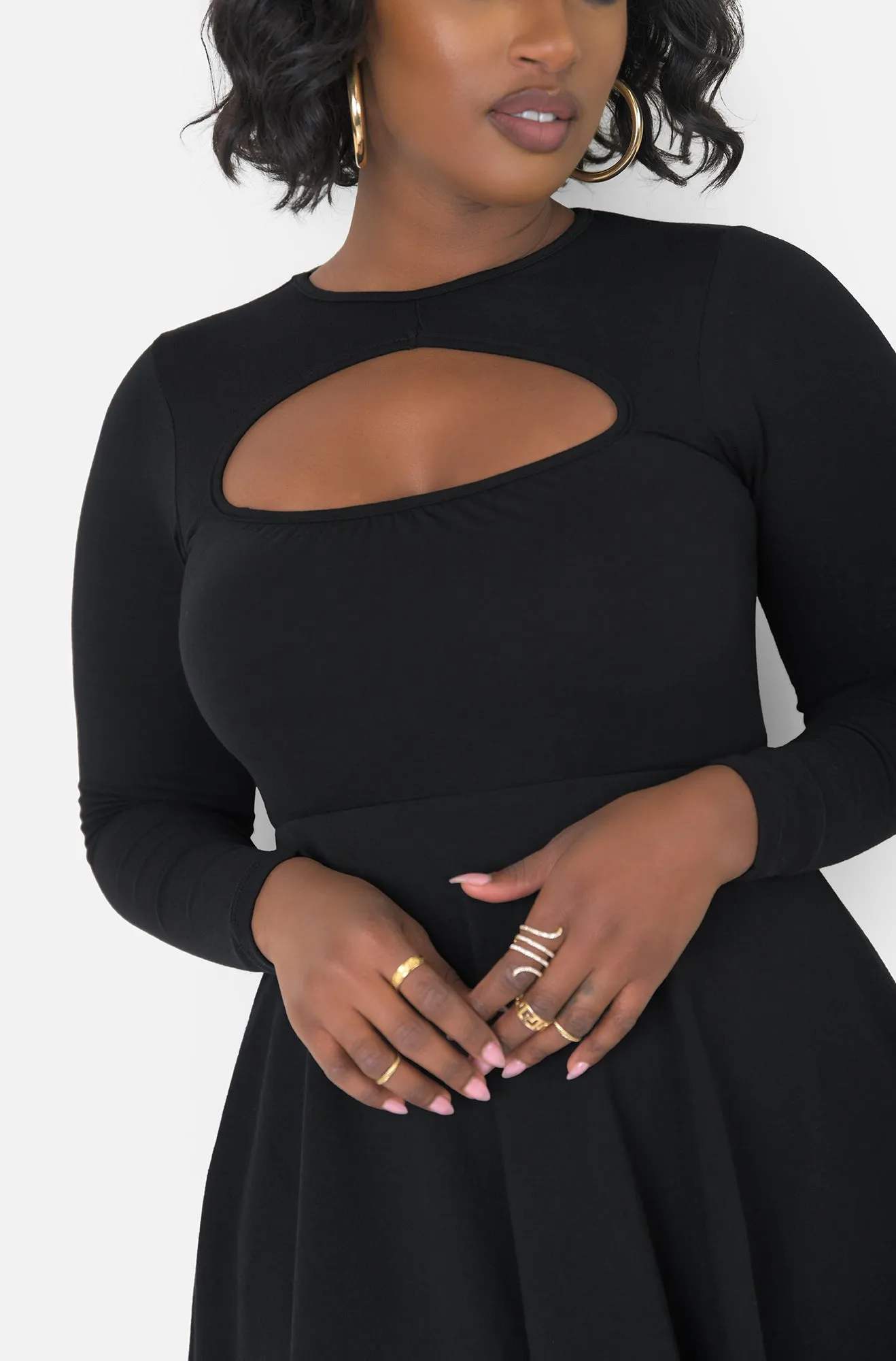 Sweetheart Long Sleeve Skater Mini Dress sold by Rebdolls product image thumbnail 4