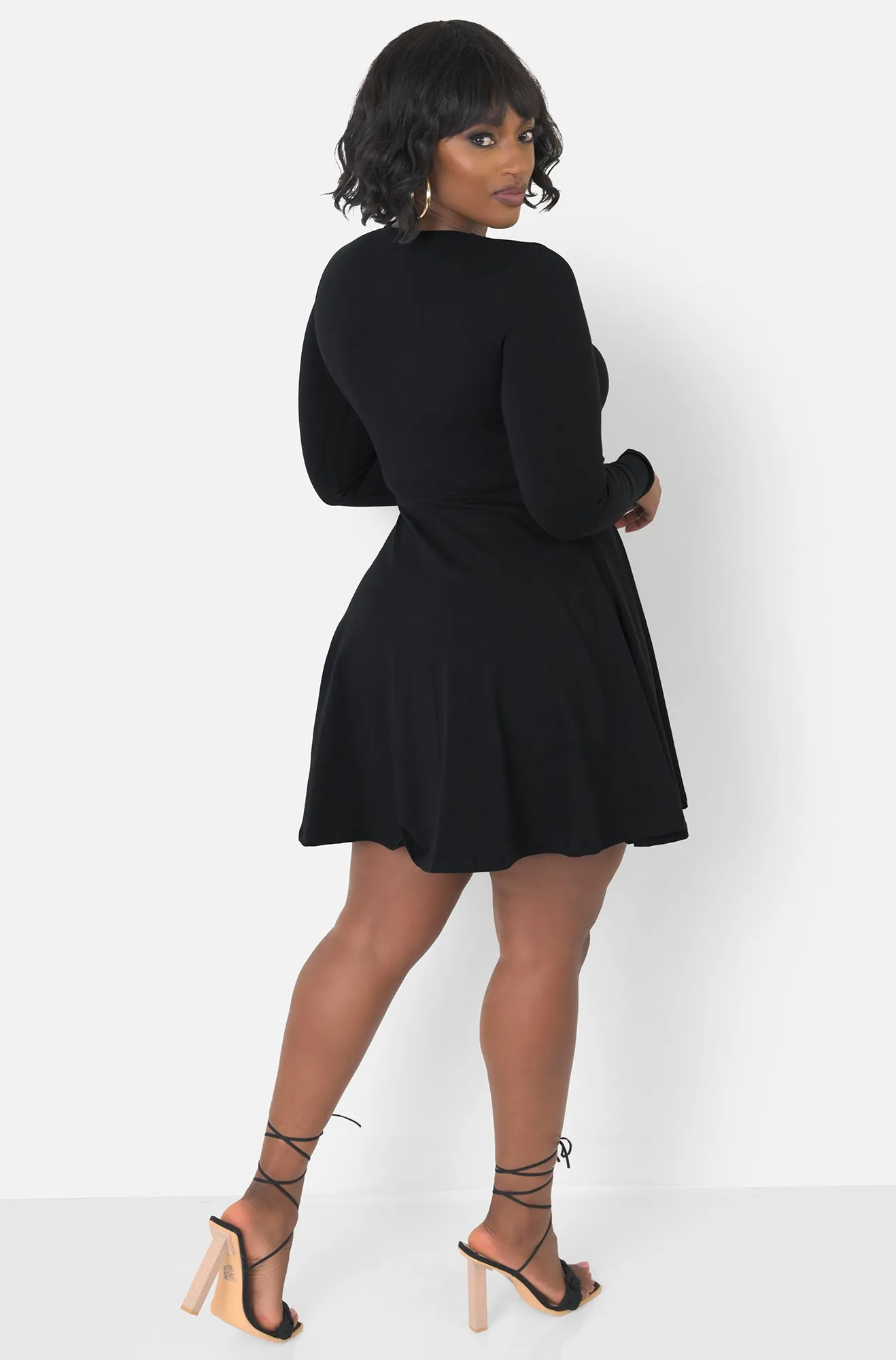Sweetheart Long Sleeve Skater Mini Dress sold by Rebdolls product image thumbnail 5