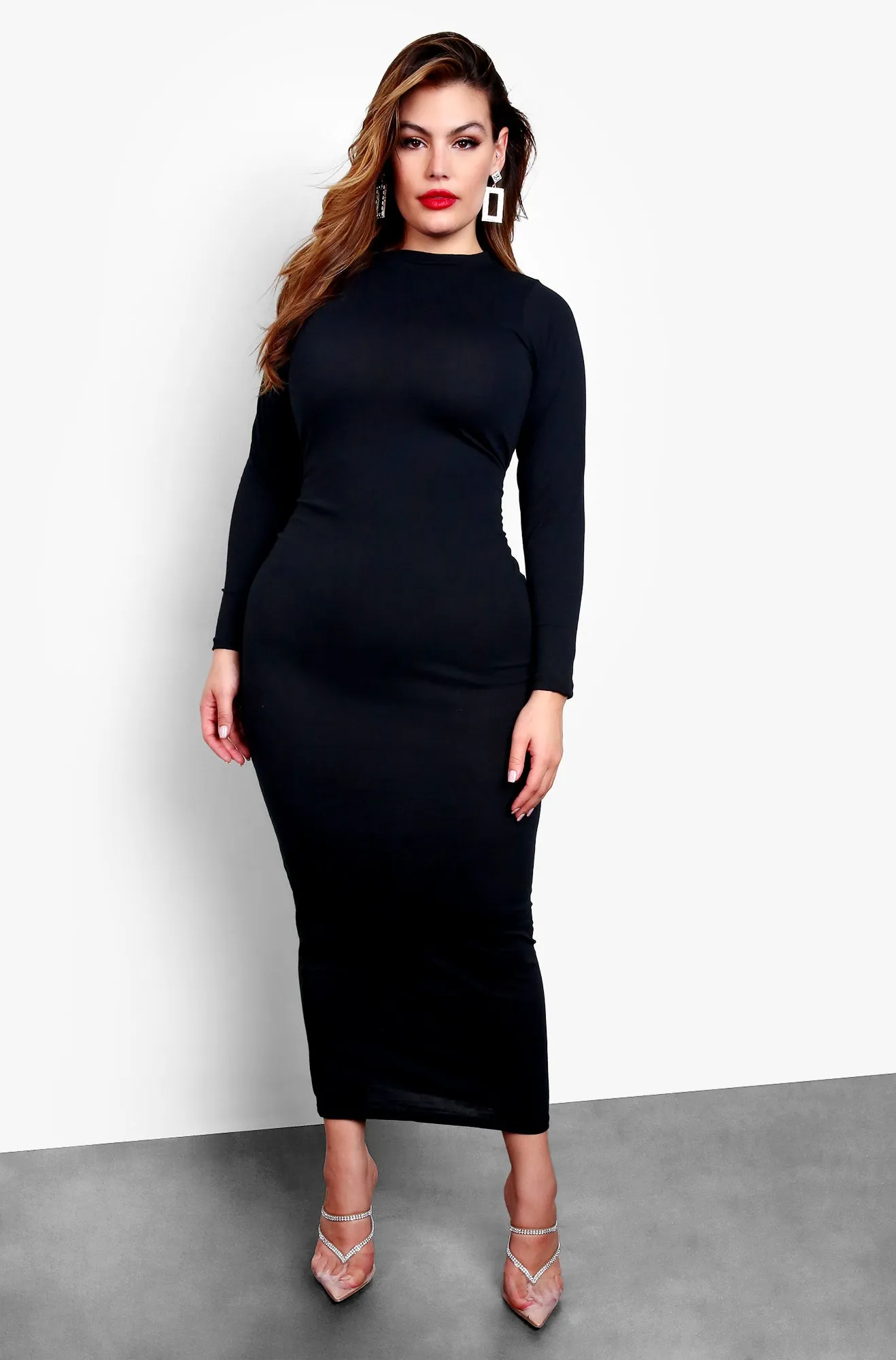 Forgot About You Crewneck Bodycon Maxi Dress - Black sold by Rebdolls product image thumbnail 3