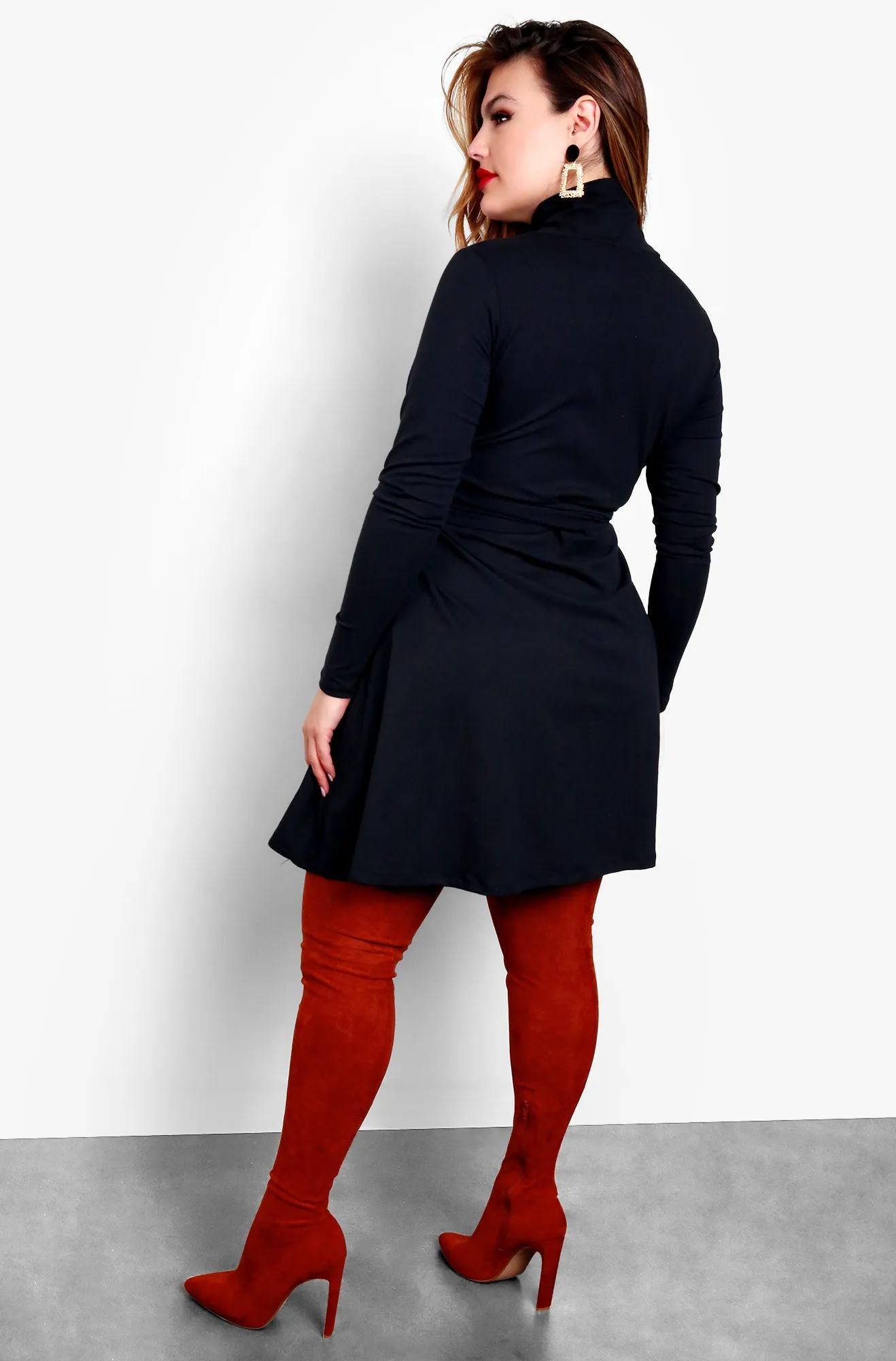 Take Me With You Turtleneck Skater Mini Dress - Black sold by Rebdolls product image thumbnail 4