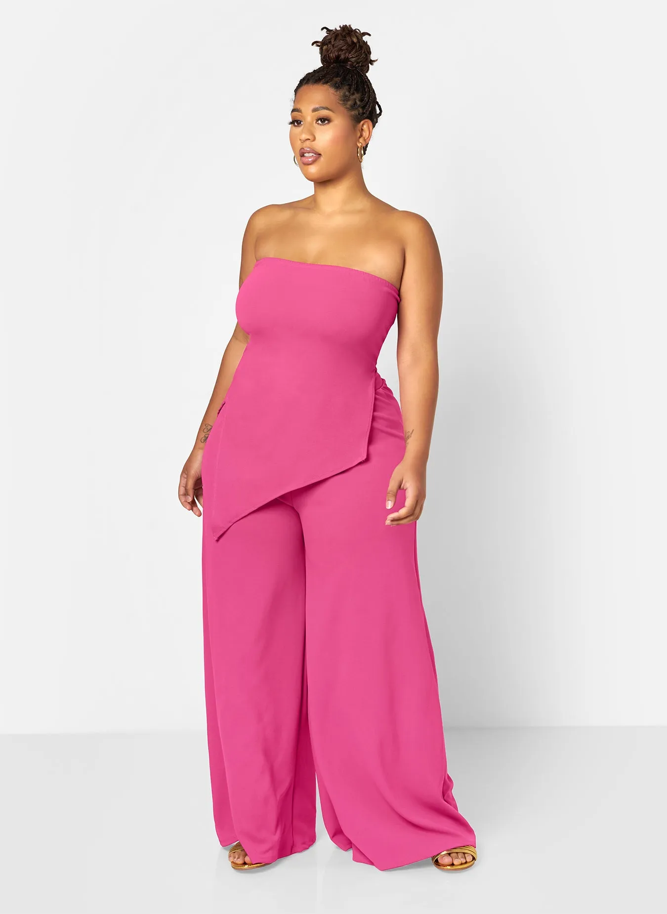 Layla Wide Leg Scuba Pants - Pink sold by Rebdolls