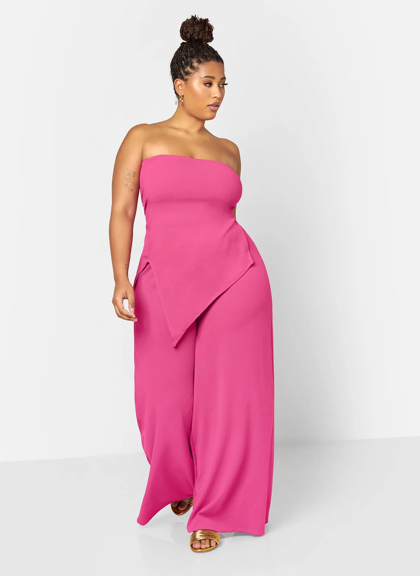 Layla Wide Leg Scuba Pants - Pink sold by Rebdolls product image thumbnail 3