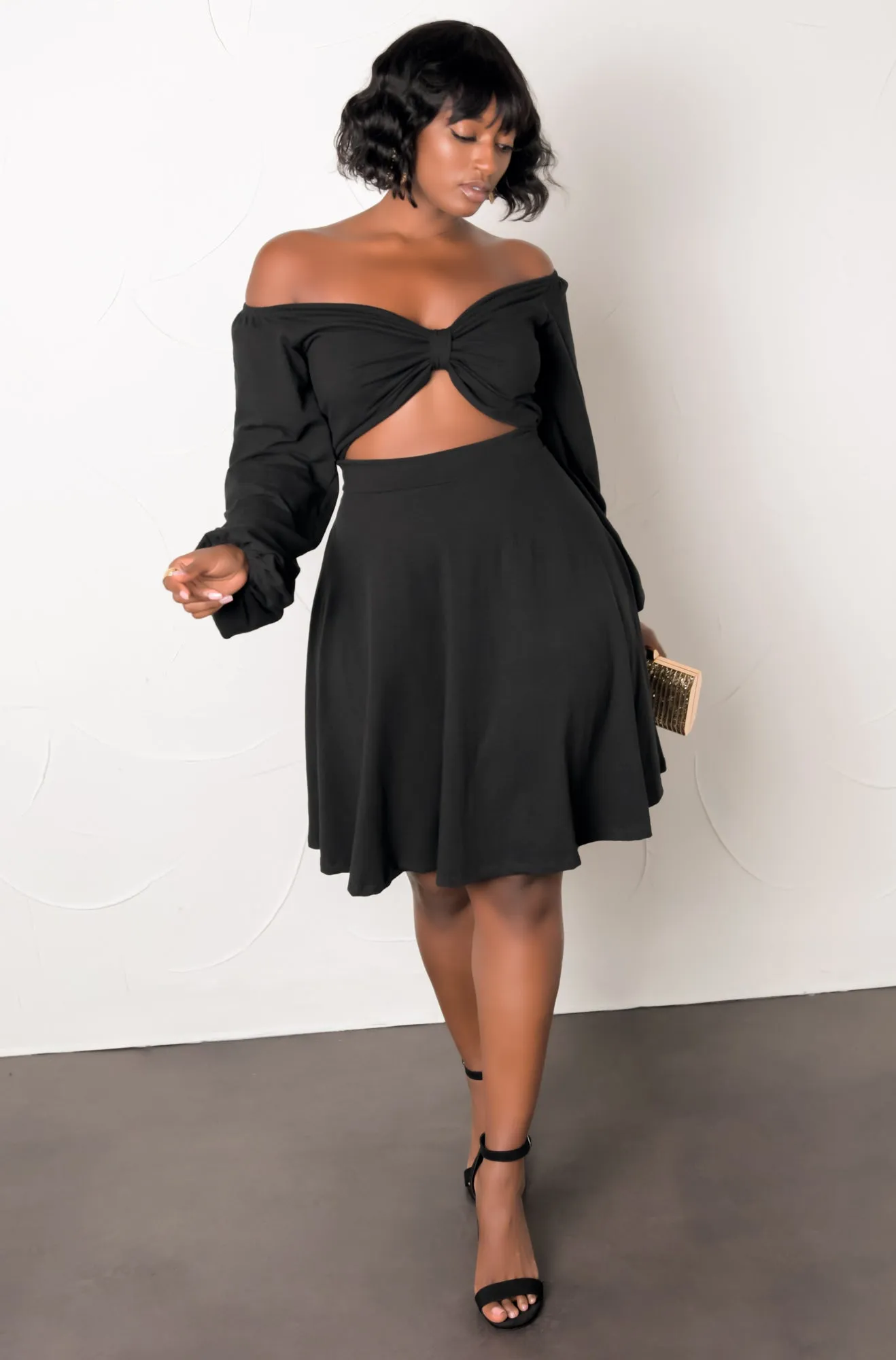 Puff Sleeve Skater Mini Dress sold by Rebdolls product image thumbnail 4