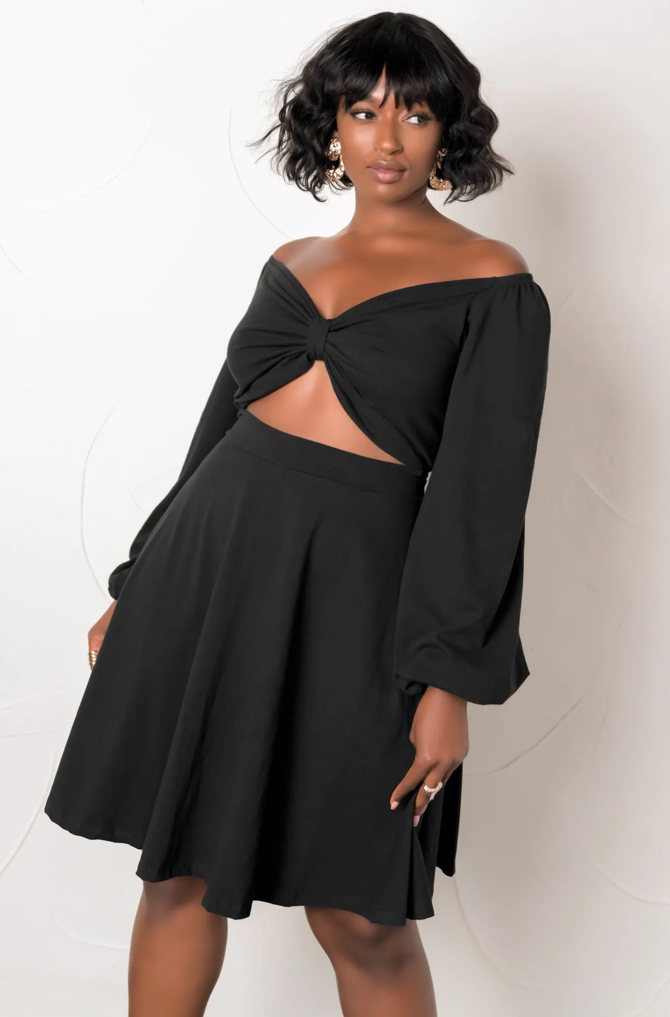 Puff Sleeve Skater Mini Dress sold by Rebdolls product image thumbnail 5