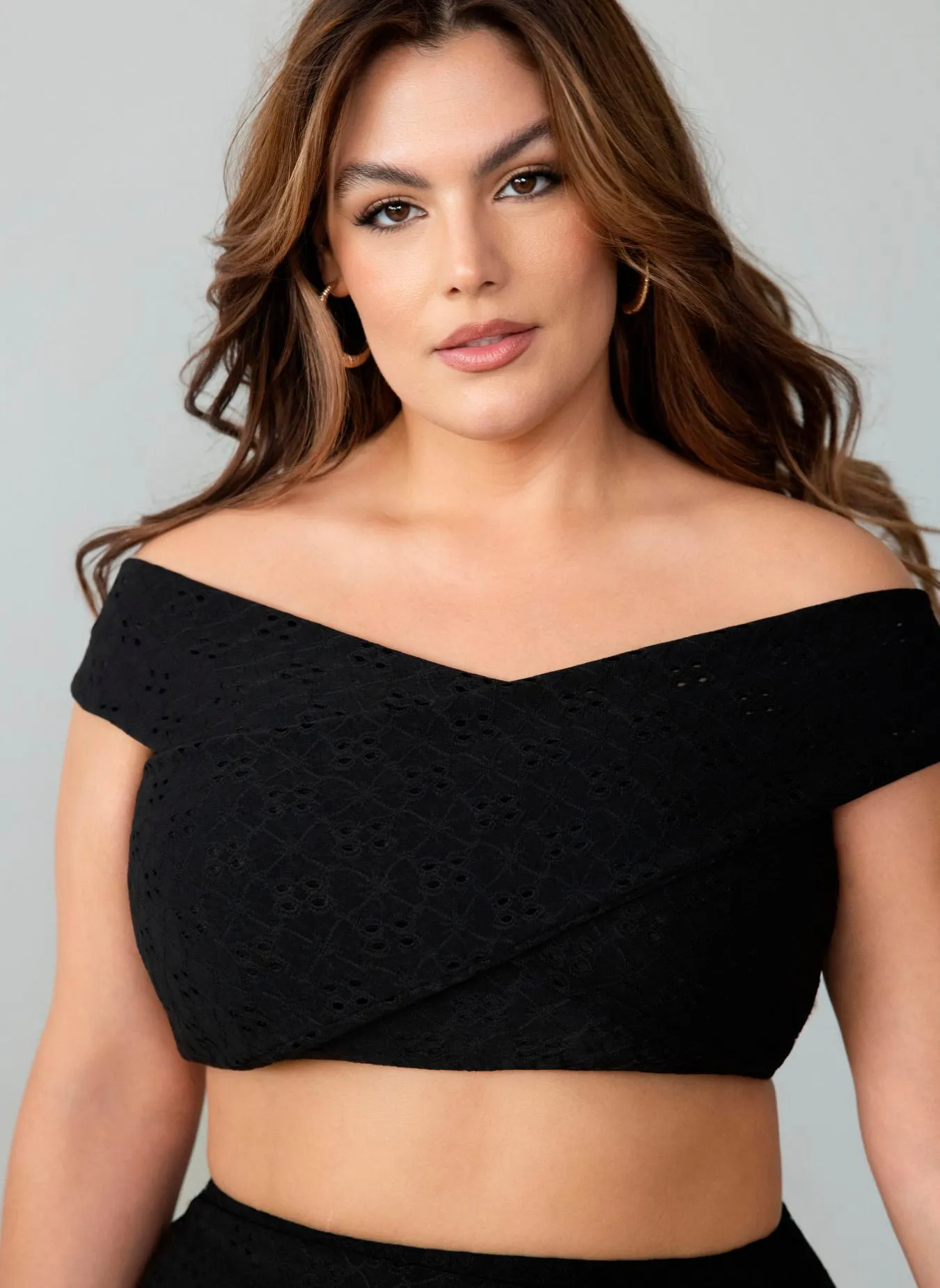 Naomi Eyelet Crop Top & Ruched Skirt Set sold by Rebdolls product image thumbnail 2