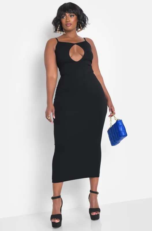 Should I Ask Keyhole Strappy Bodycon Maxi Dress sold by Rebdolls
