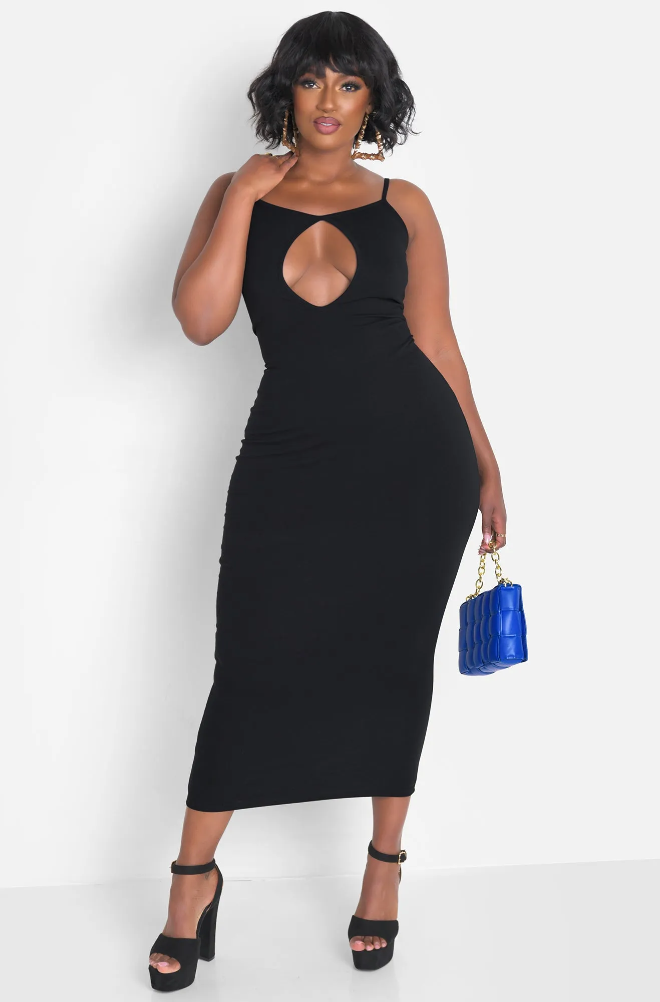 Should I Ask Keyhole Strappy Bodycon Maxi Dress sold by Rebdolls product image thumbnail 3