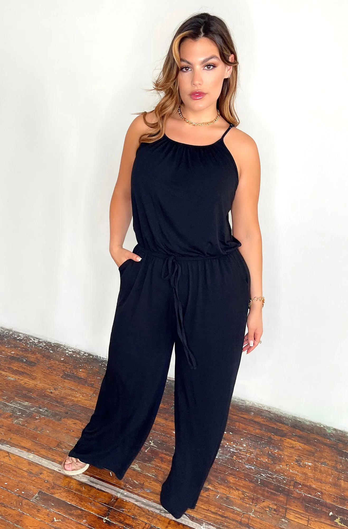 Right Now Spaghetti Strap Jumpsuit sold by Rebdolls