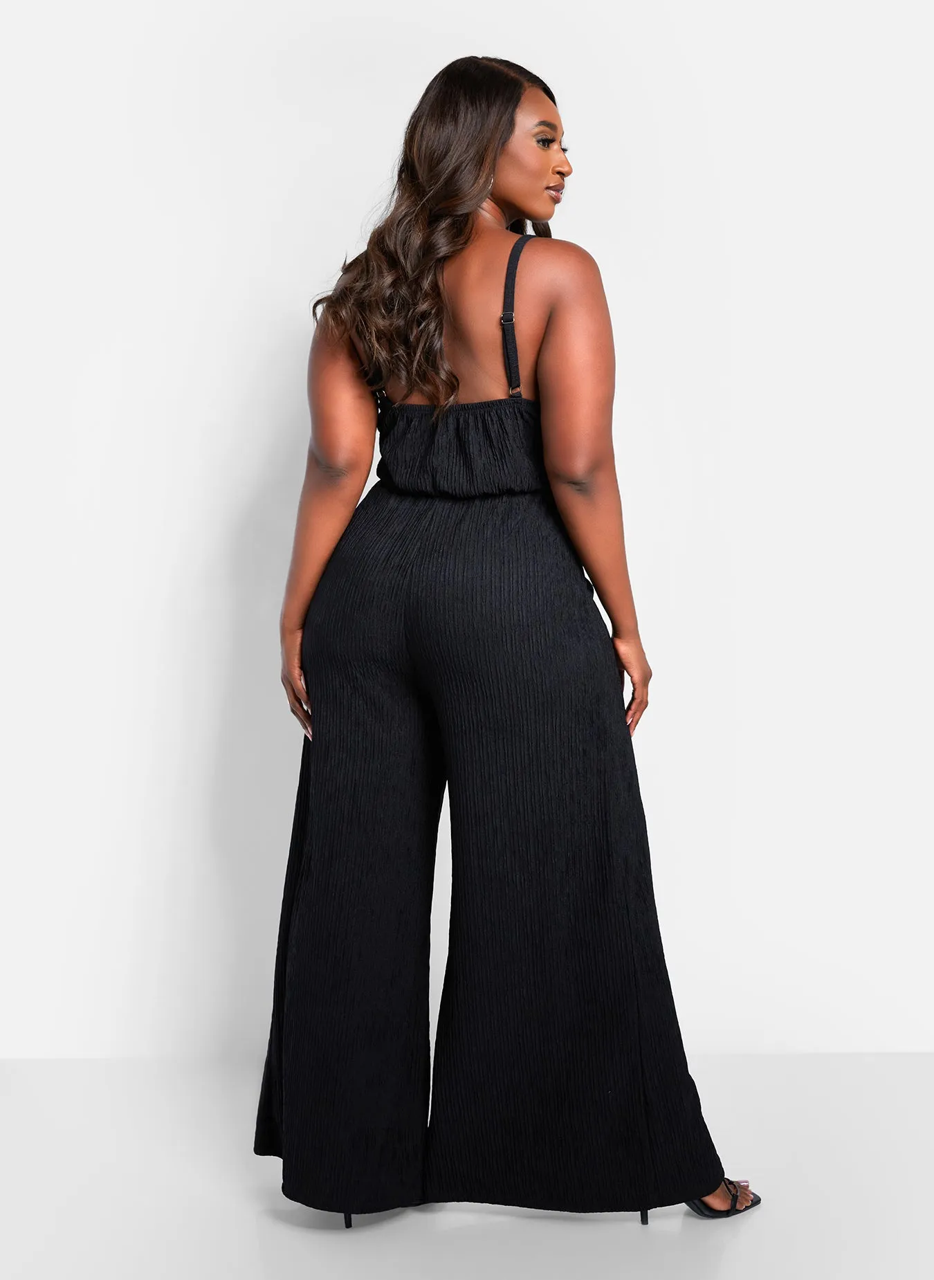 Sadie Textured Cowl Neck Wide Leg Jumpsuit sold by Rebdolls product image thumbnail 5