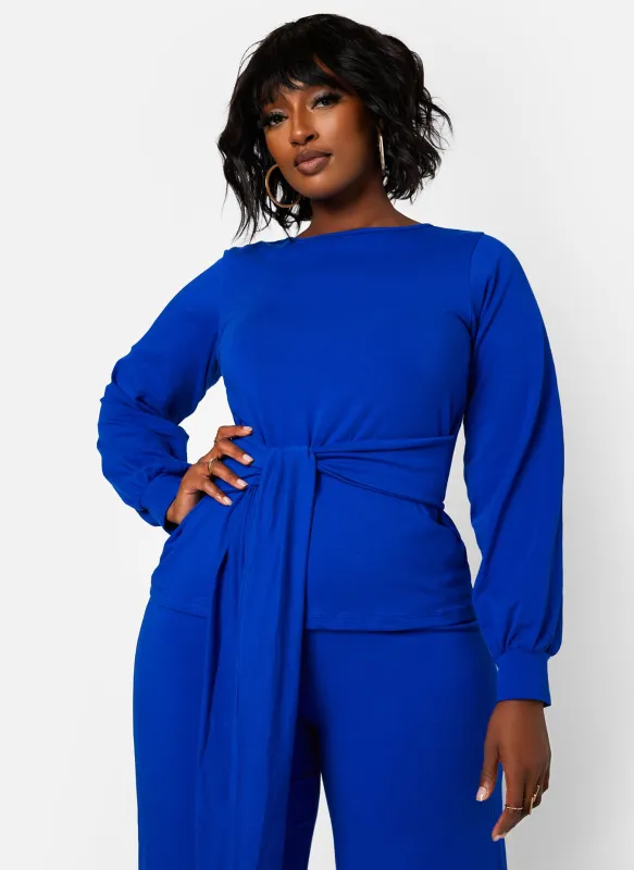No Exceptions Front Tie Top - Royal Blue sold by Rebdolls