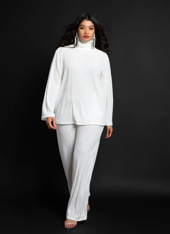 Sima Textured Wide Leg Pants sold by Rebdolls