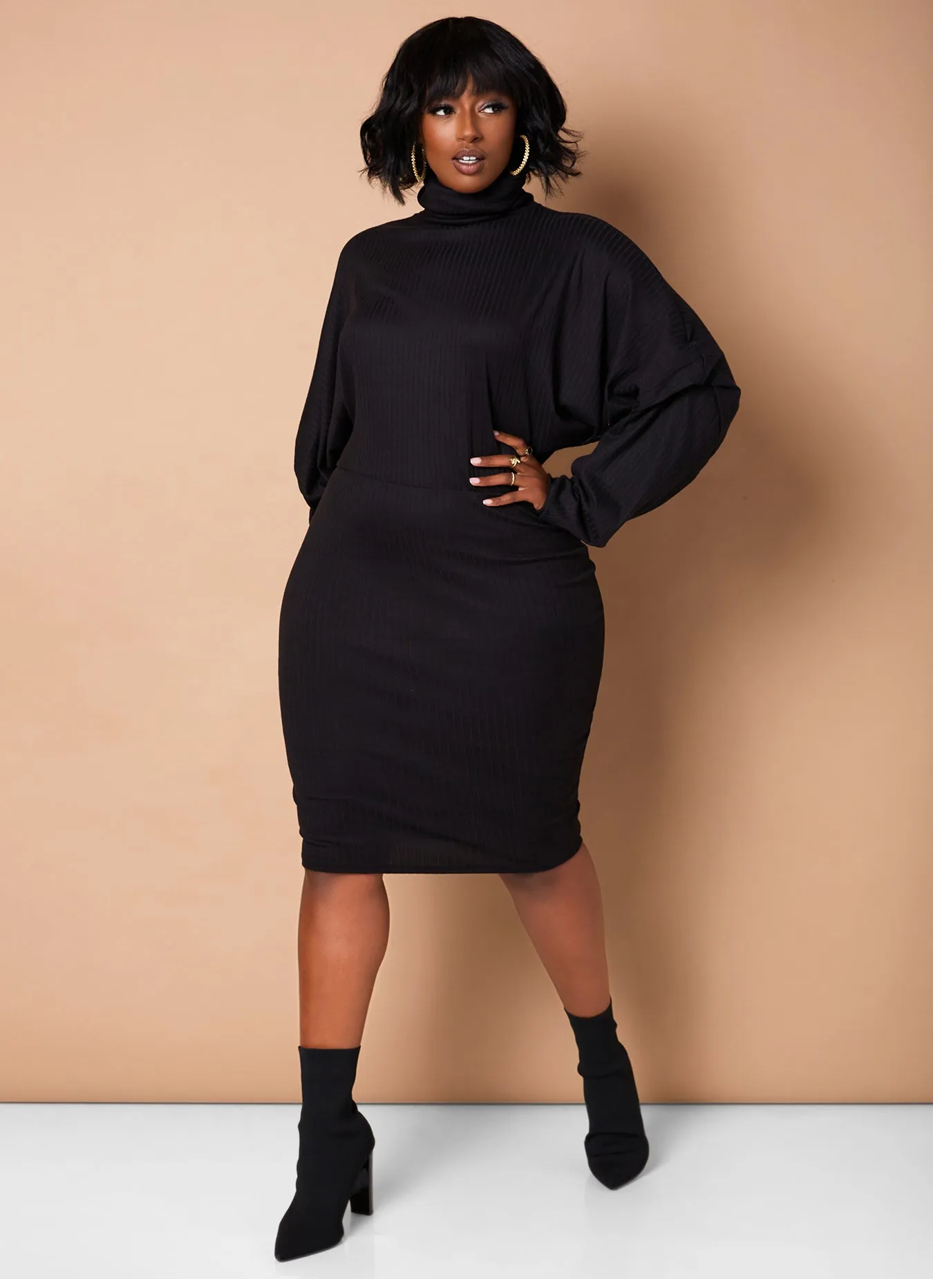 Lose Control Ribbed Oversized Midi Dress sold by Rebdolls product image thumbnail 3