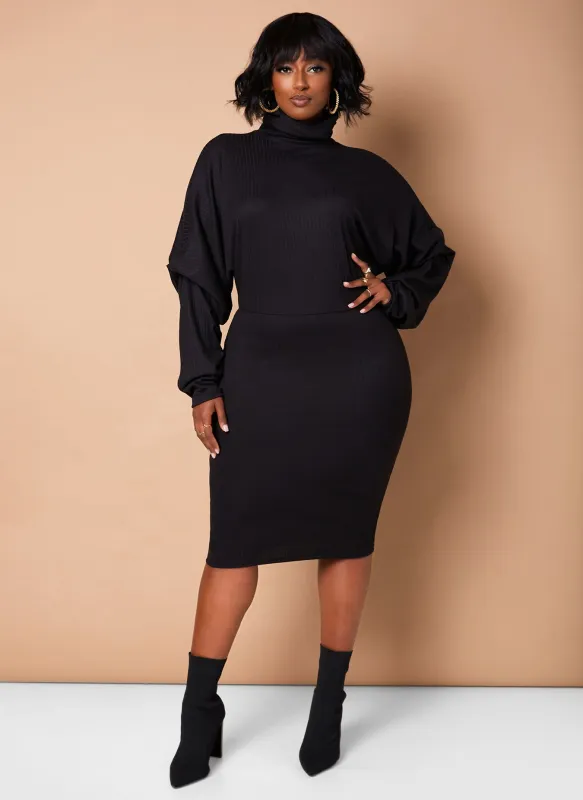 Lose Control Ribbed Oversized Midi Dress sold by Rebdolls