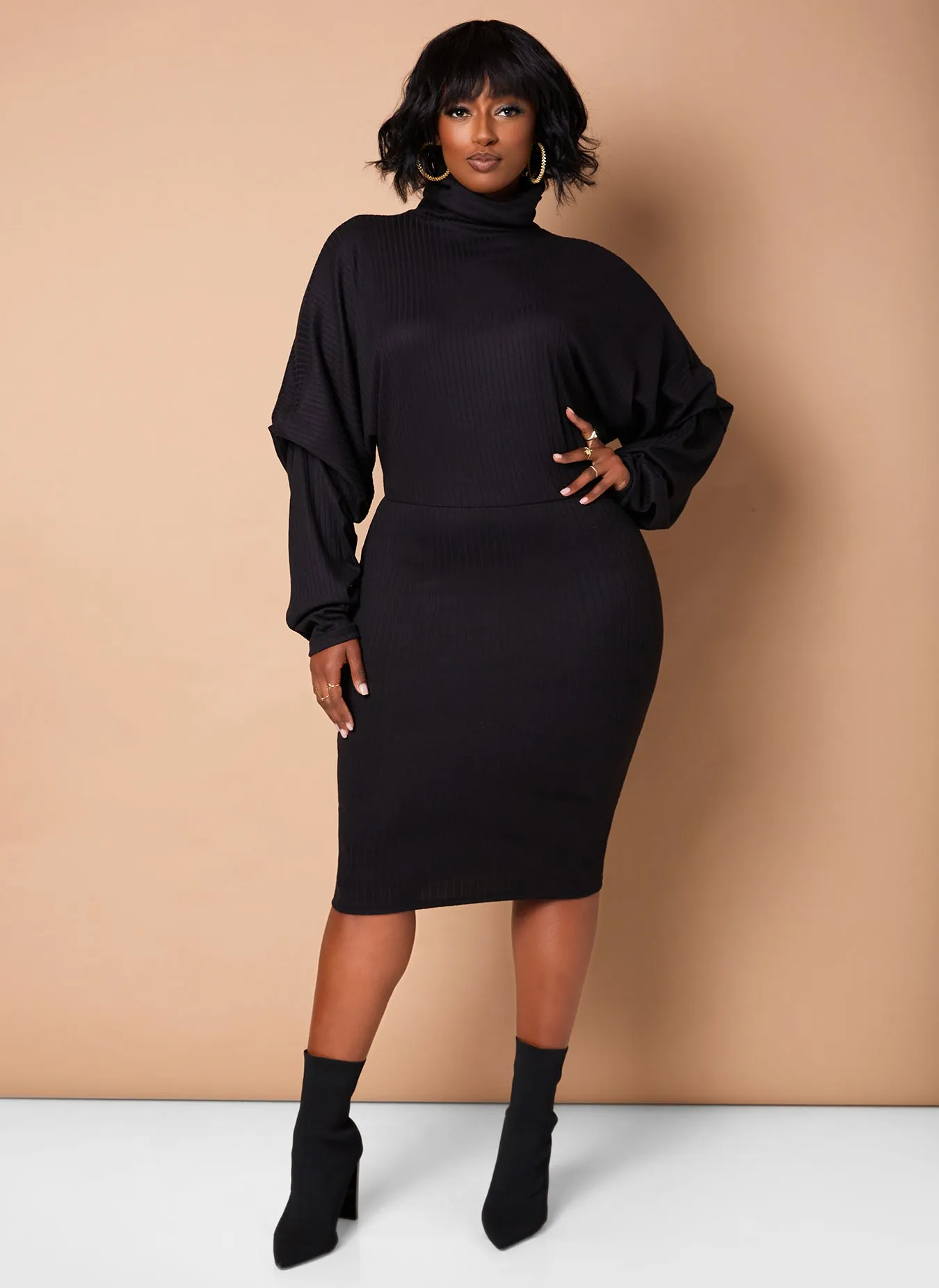 Lose Control Ribbed Oversized Midi Dress sold by Rebdolls
