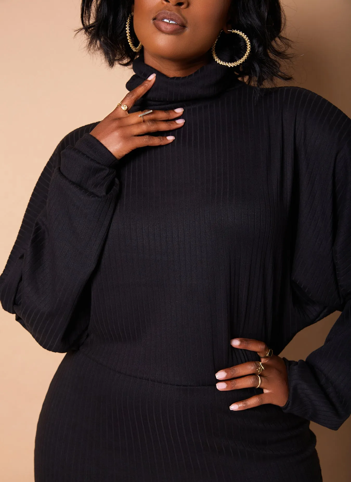 Lose Control Ribbed Oversized Midi Dress sold by Rebdolls product image thumbnail 5