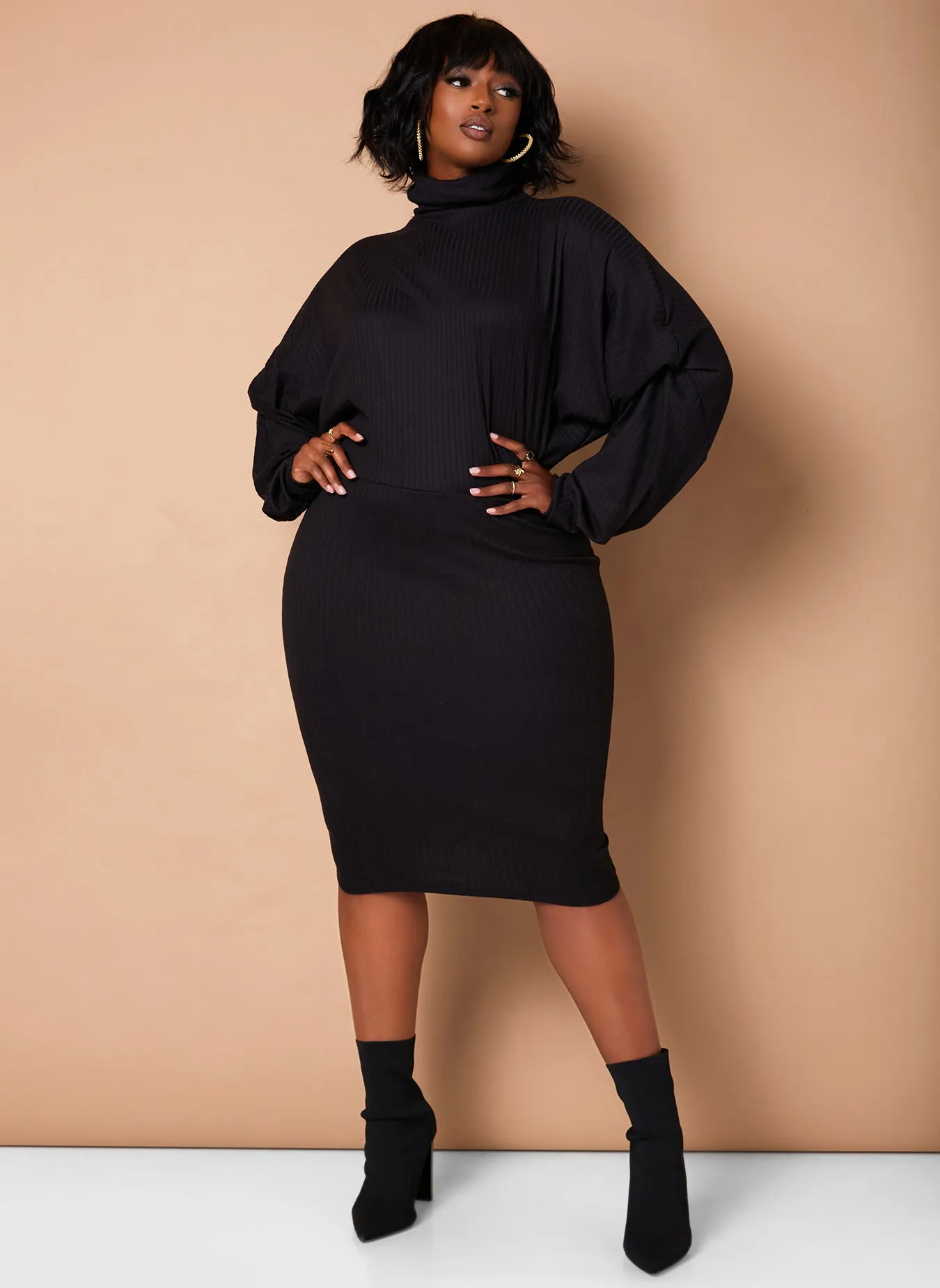 Lose Control Ribbed Oversized Midi Dress sold by Rebdolls product image thumbnail 2