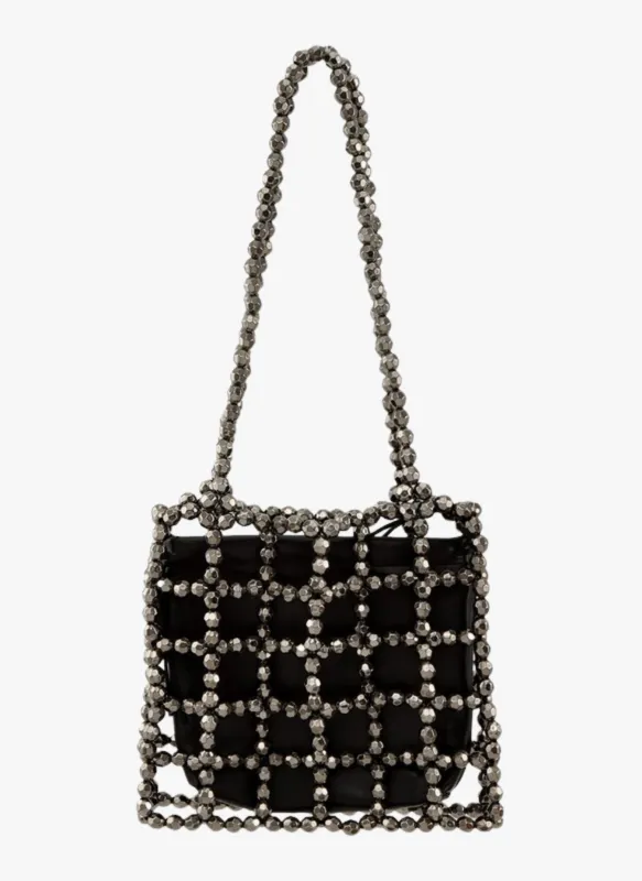 Metal Mesh and Bead Shoulder Bag sold by Rebdolls