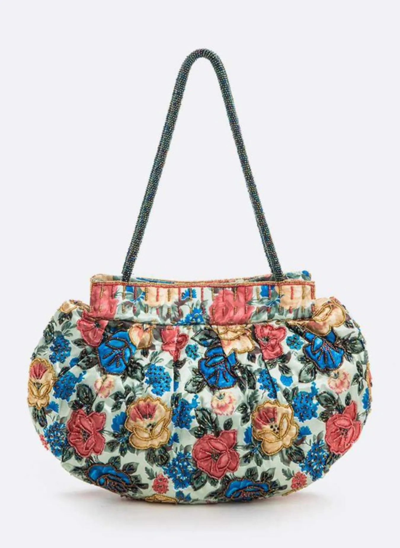 Flower Seed Beads Embellished Soft Shoulder Bag sold by Rebdolls