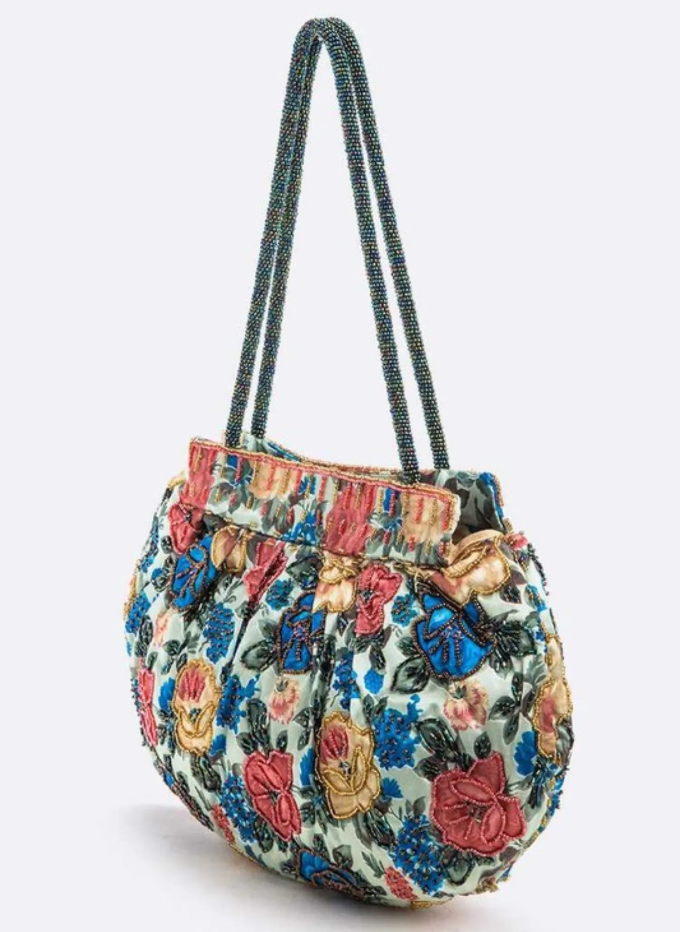 Flower Seed Beads Embellished Soft Shoulder Bag sold by Rebdolls product image thumbnail 2