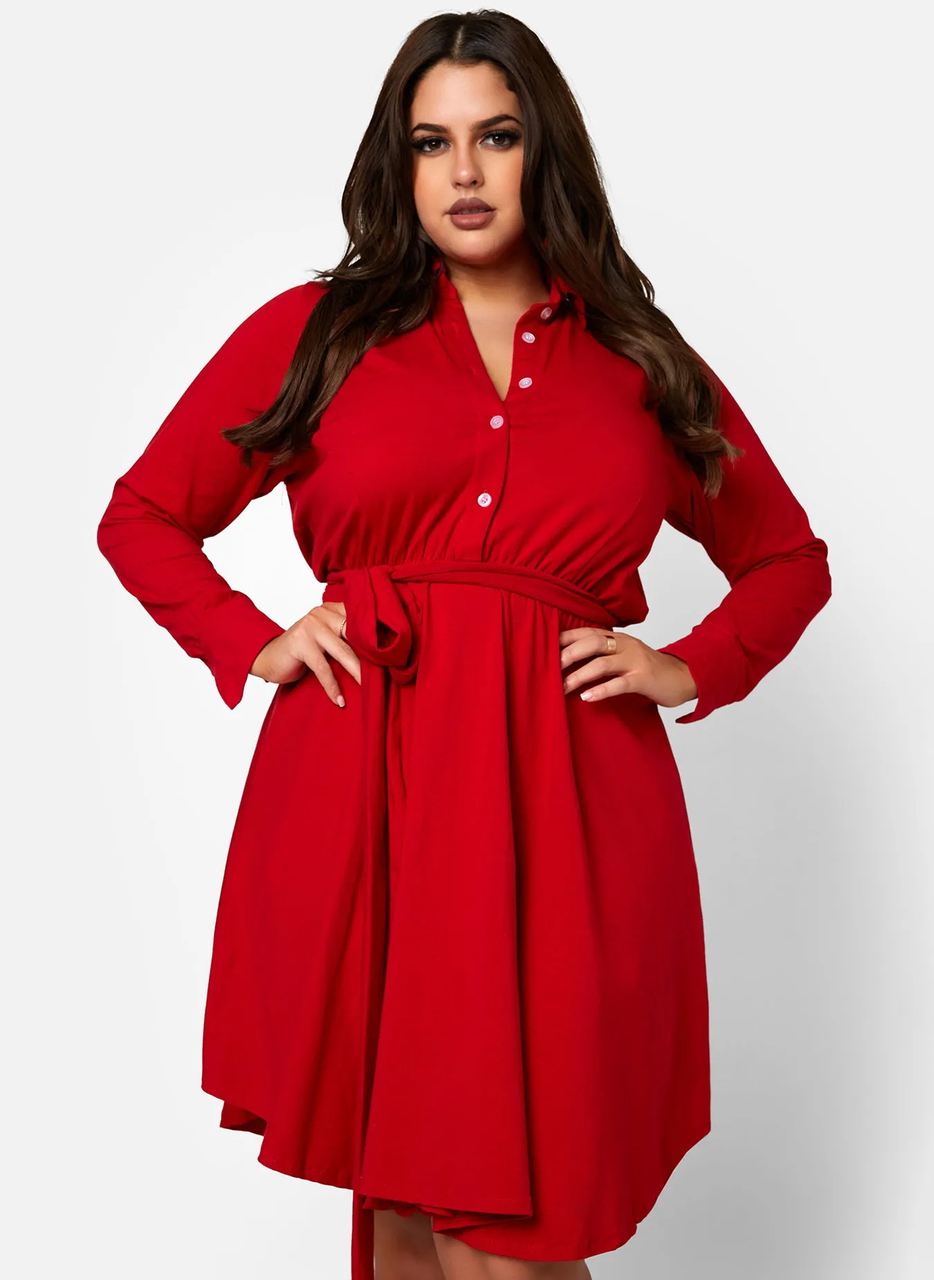 The Best Of Me Button Down Skater Mini Dress sold by Rebdolls product image thumbnail 3