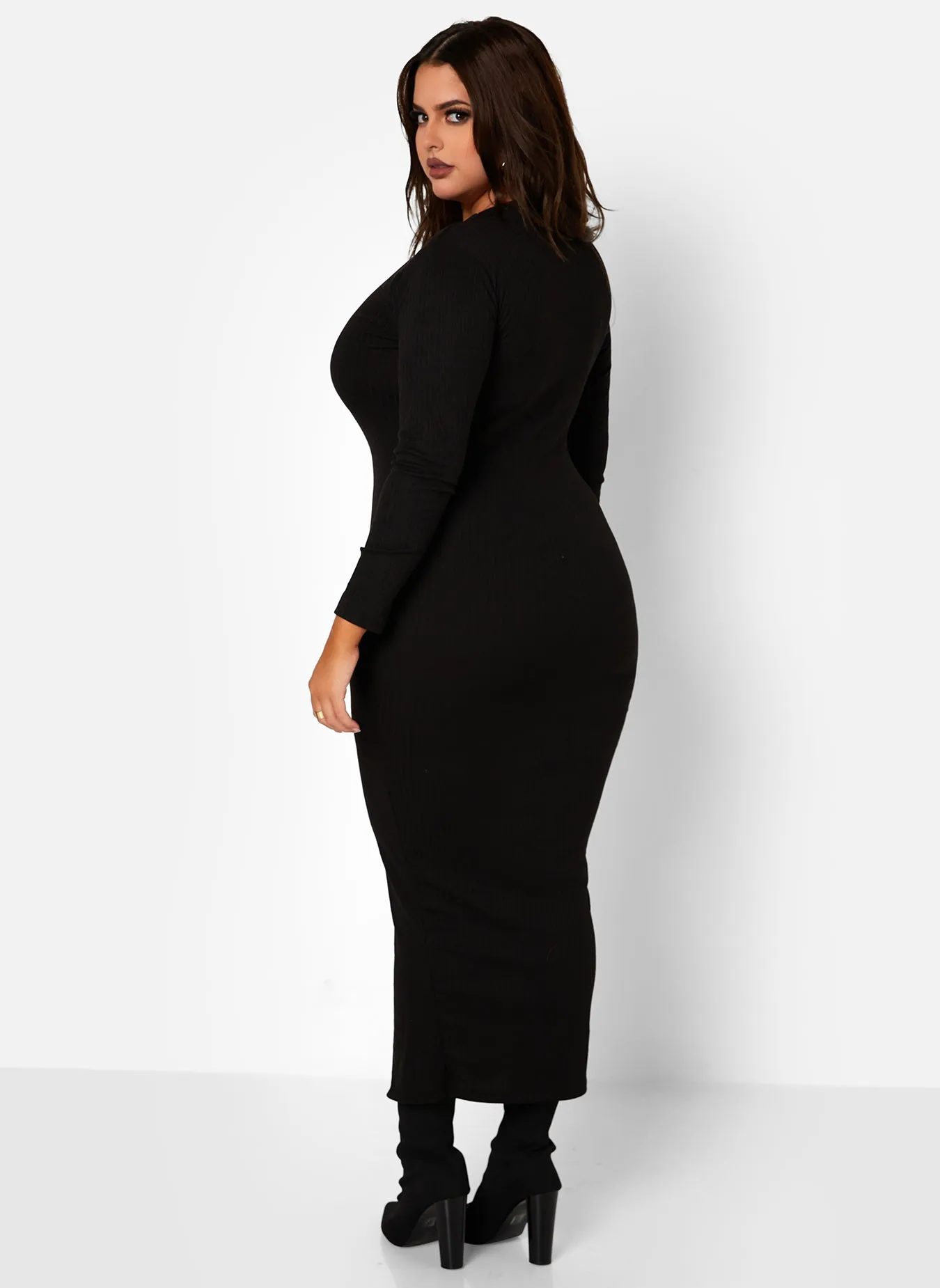 She Gets What She Wants Ribbed Button Down Bodycon Maxi Dress sold by Rebdolls product image thumbnail 4