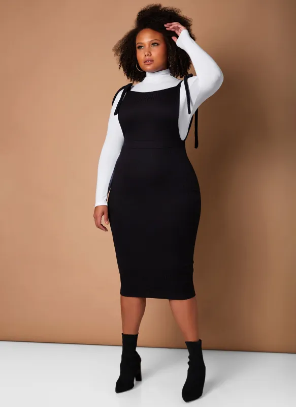 Timeless Overall Bodycon Midi Dress sold by Rebdolls