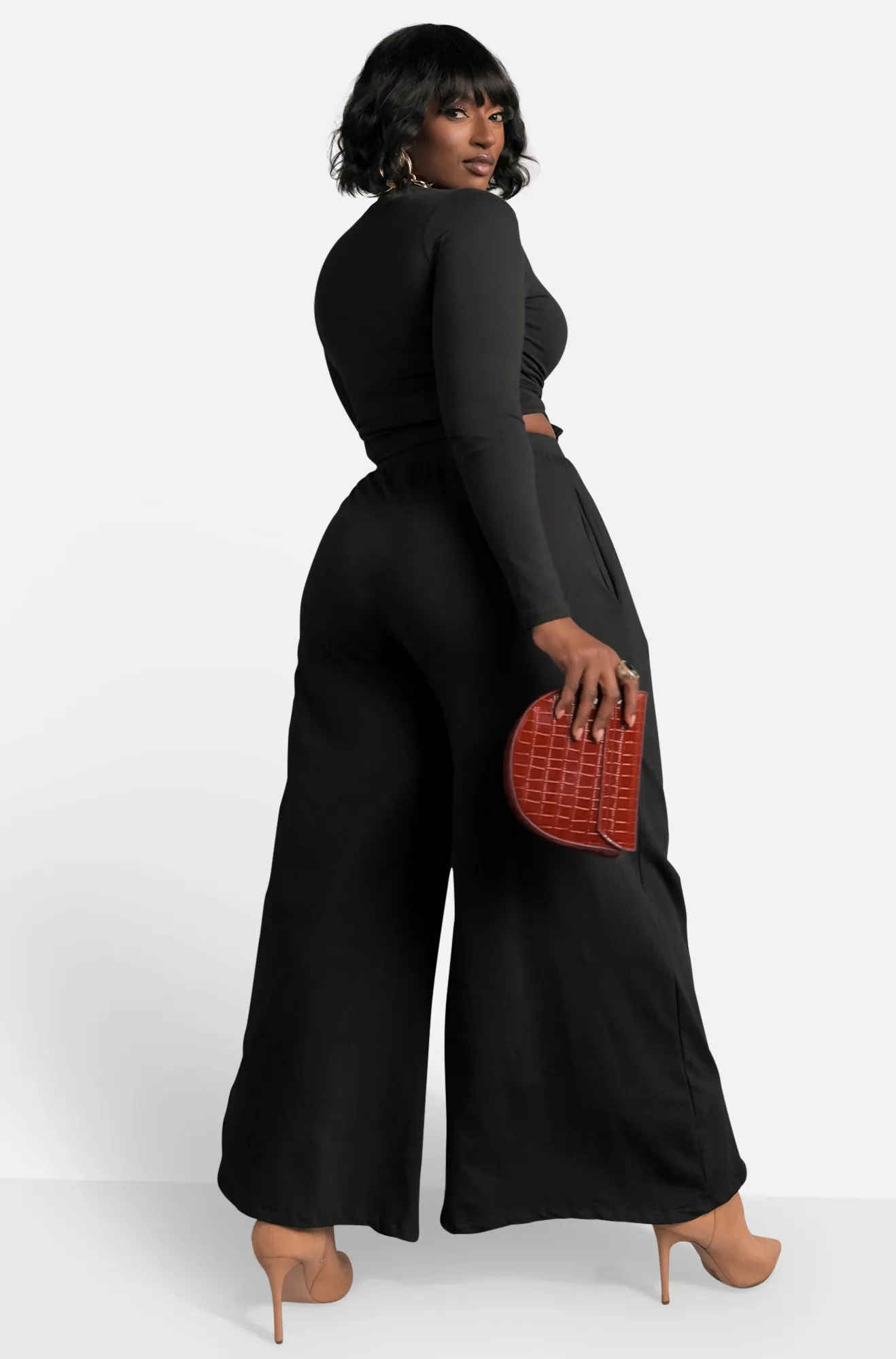 Essential Long Sleeve Crop Top & Pant Set sold by Rebdolls product image thumbnail 4