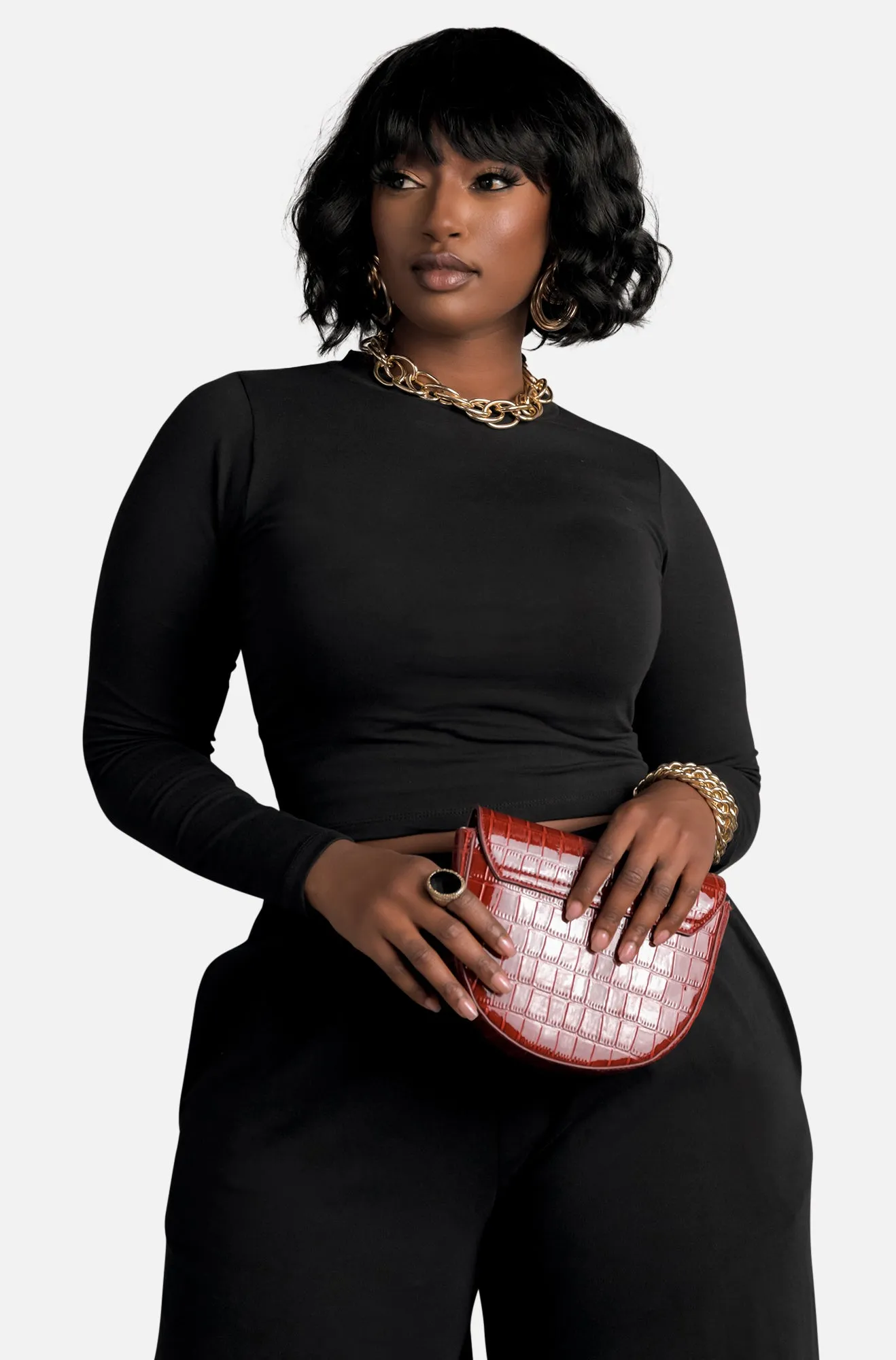 Essential Long Sleeve Crop Top & Pant Set sold by Rebdolls product image thumbnail 3