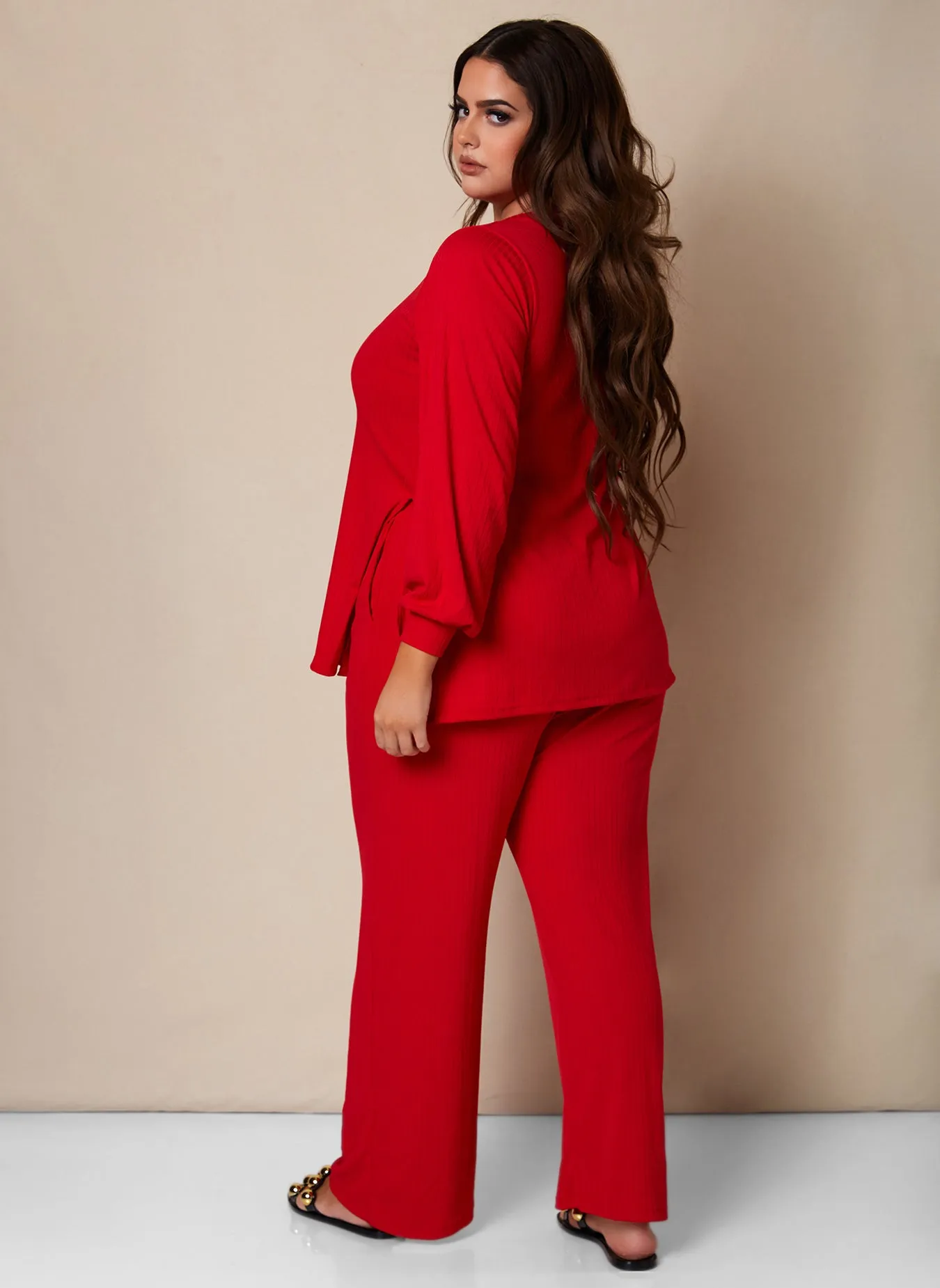 Time To Chill Ribbed Wide Leg Pants W. Pockets sold by Rebdolls product image thumbnail 5