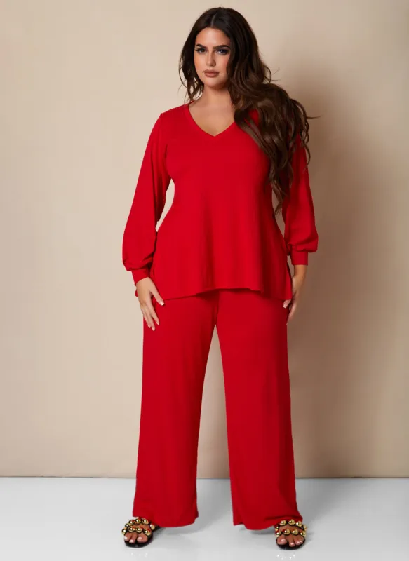 Time To Chill Ribbed Wide Leg Pants W. Pockets sold by Rebdolls