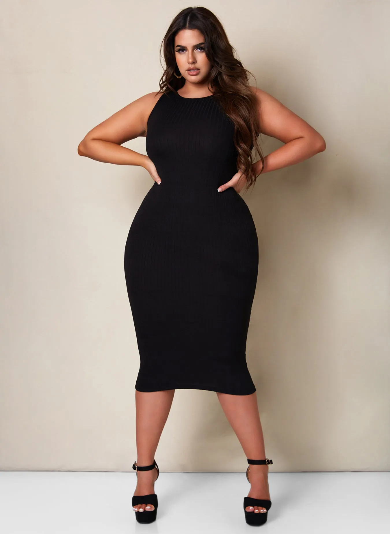 What A Babe Ribbed Midi Bodycon Dress sold by Rebdolls product image thumbnail 2
