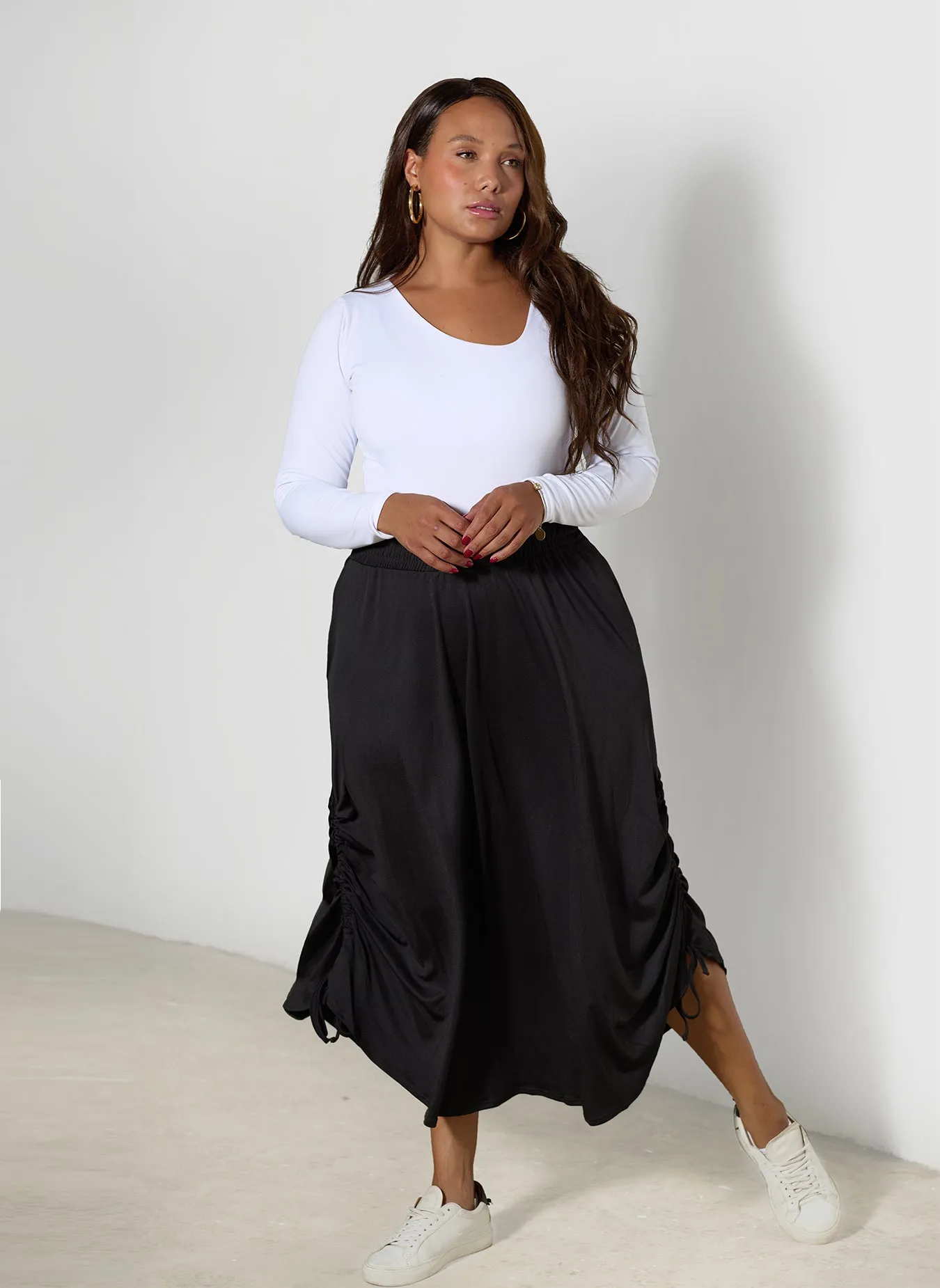 Kayla Ruched A-Line Midi Skirt sold by Rebdolls product image thumbnail 2