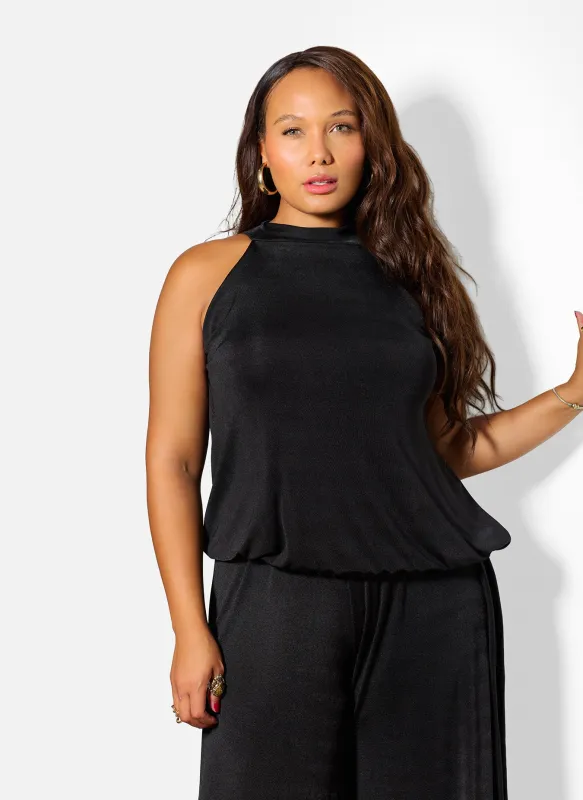 Isabel Slinky Longline High Neck Top sold by Rebdolls