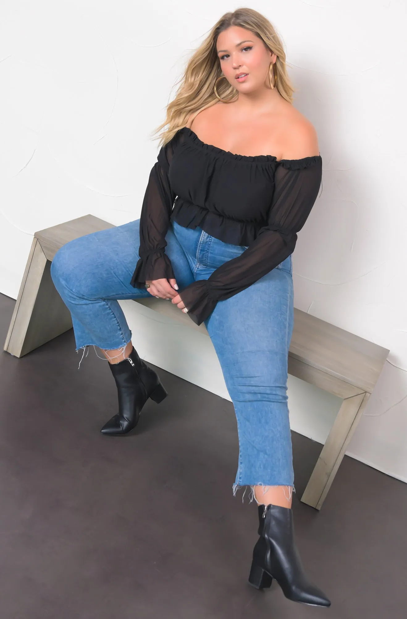 What I Please Over The Shoulder Sheer Top sold by Rebdolls product image thumbnail 3