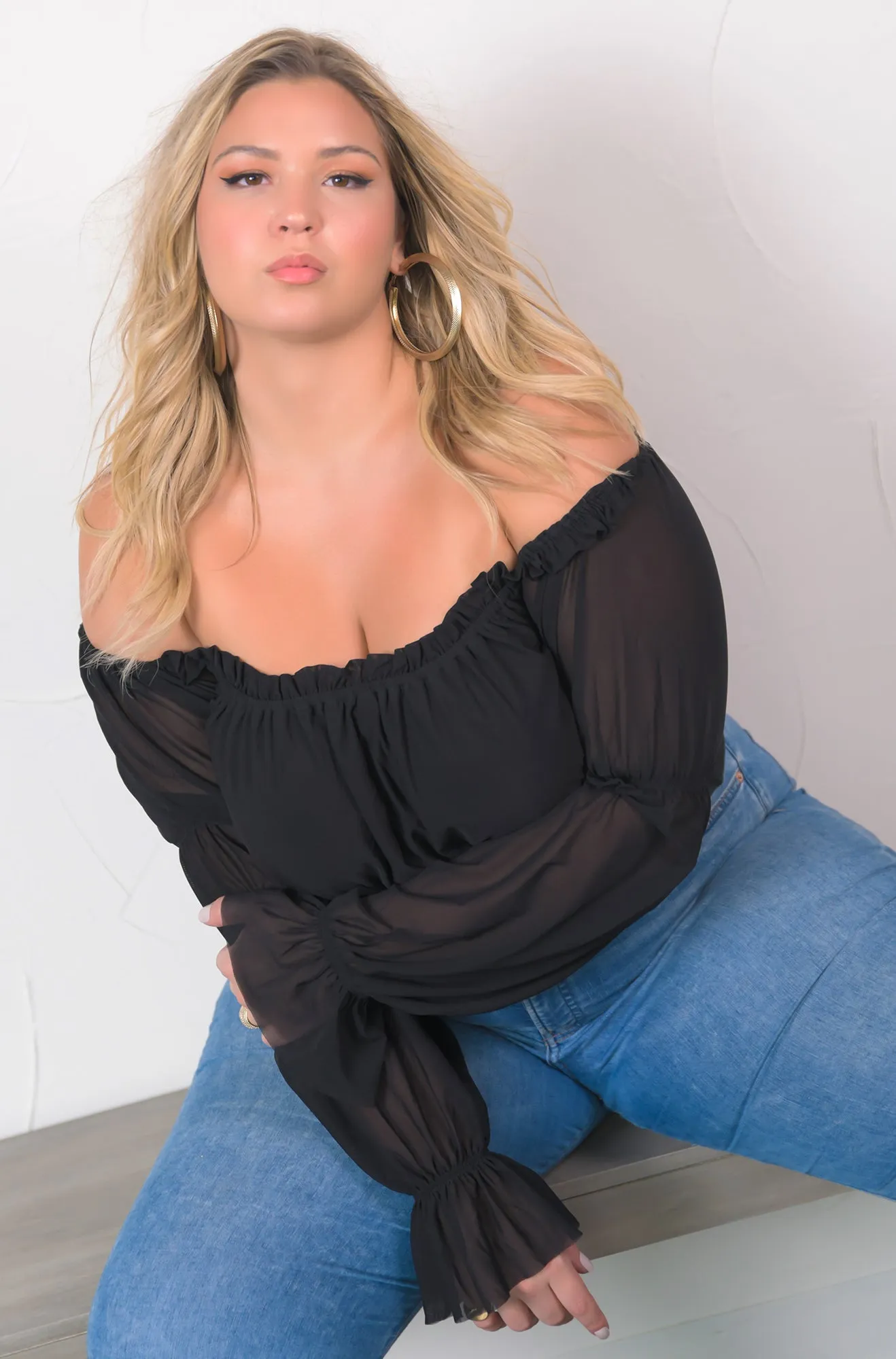 What I Please Over The Shoulder Sheer Top sold by Rebdolls product image thumbnail 4