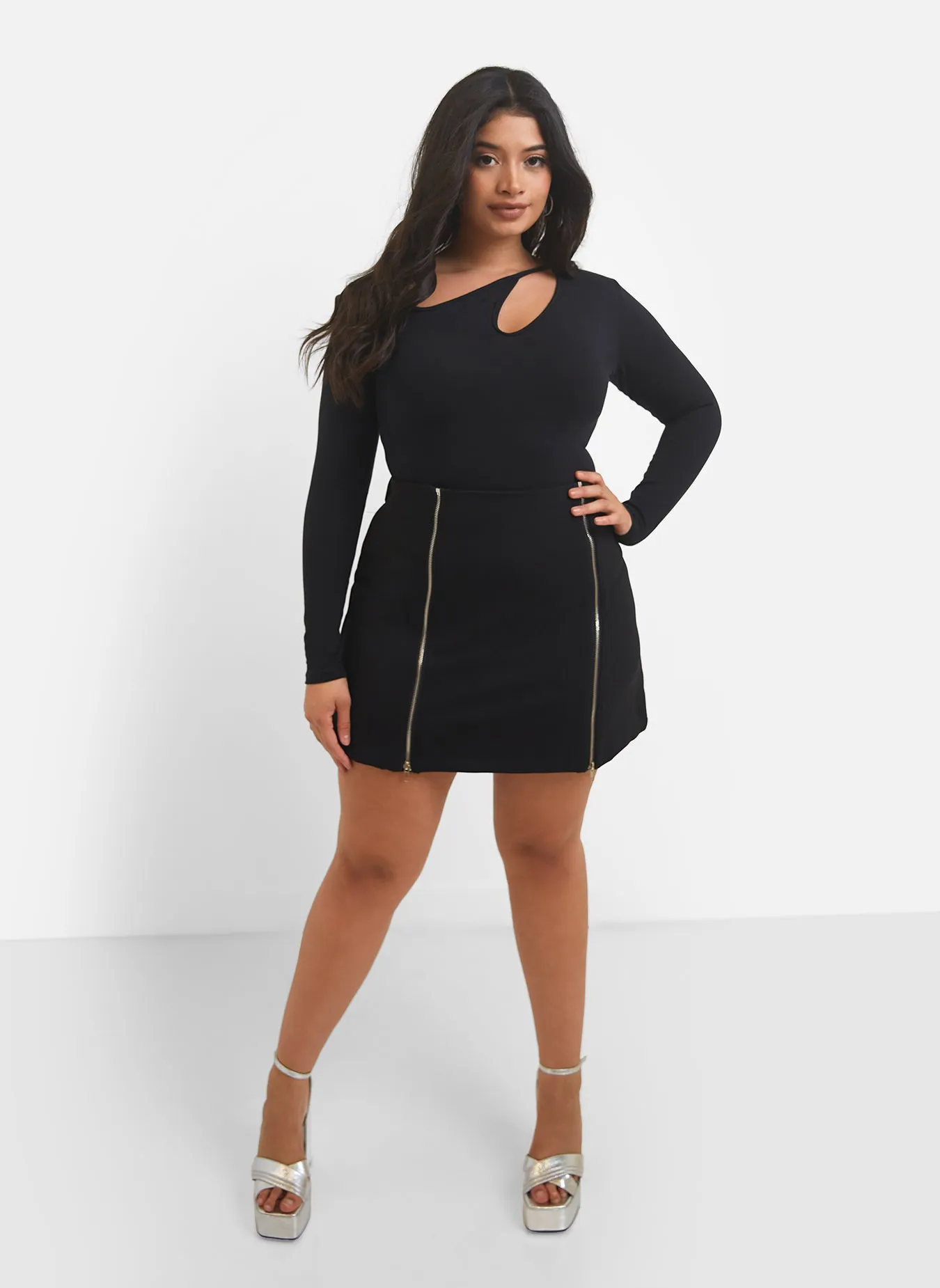 Piece of You Cut Out Long Sleeve Bodysuit - Black sold by Rebdolls product image thumbnail 4