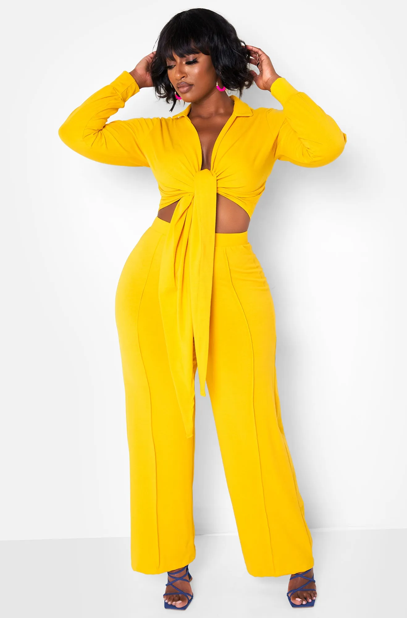 It's A Vibe Tie Front Crop Top sold by Rebdolls product image thumbnail 3