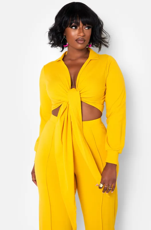 It's A Vibe Tie Front Crop Top sold by Rebdolls