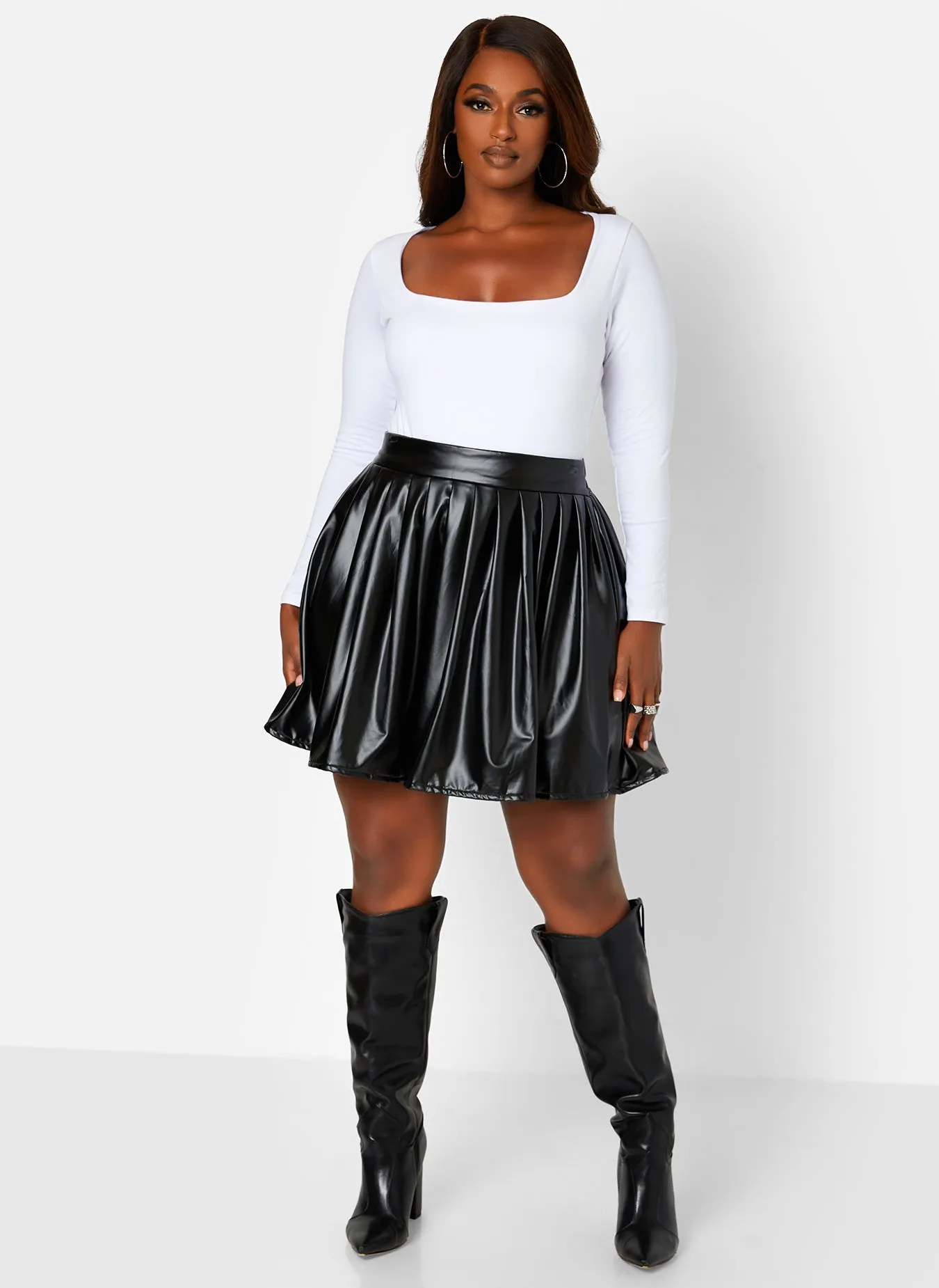 Essential Square Neck Long Sleeve Bodysuit - White sold by Rebdolls product image thumbnail 4