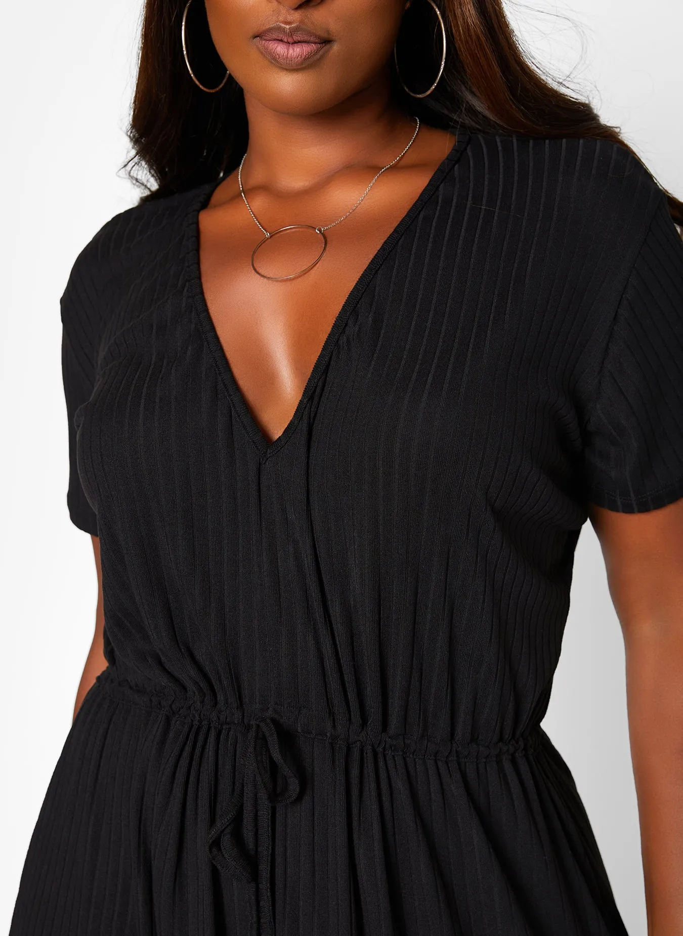 So Special Ribbed Tie Waist Midi A Line Dress sold by Rebdolls product image thumbnail 3